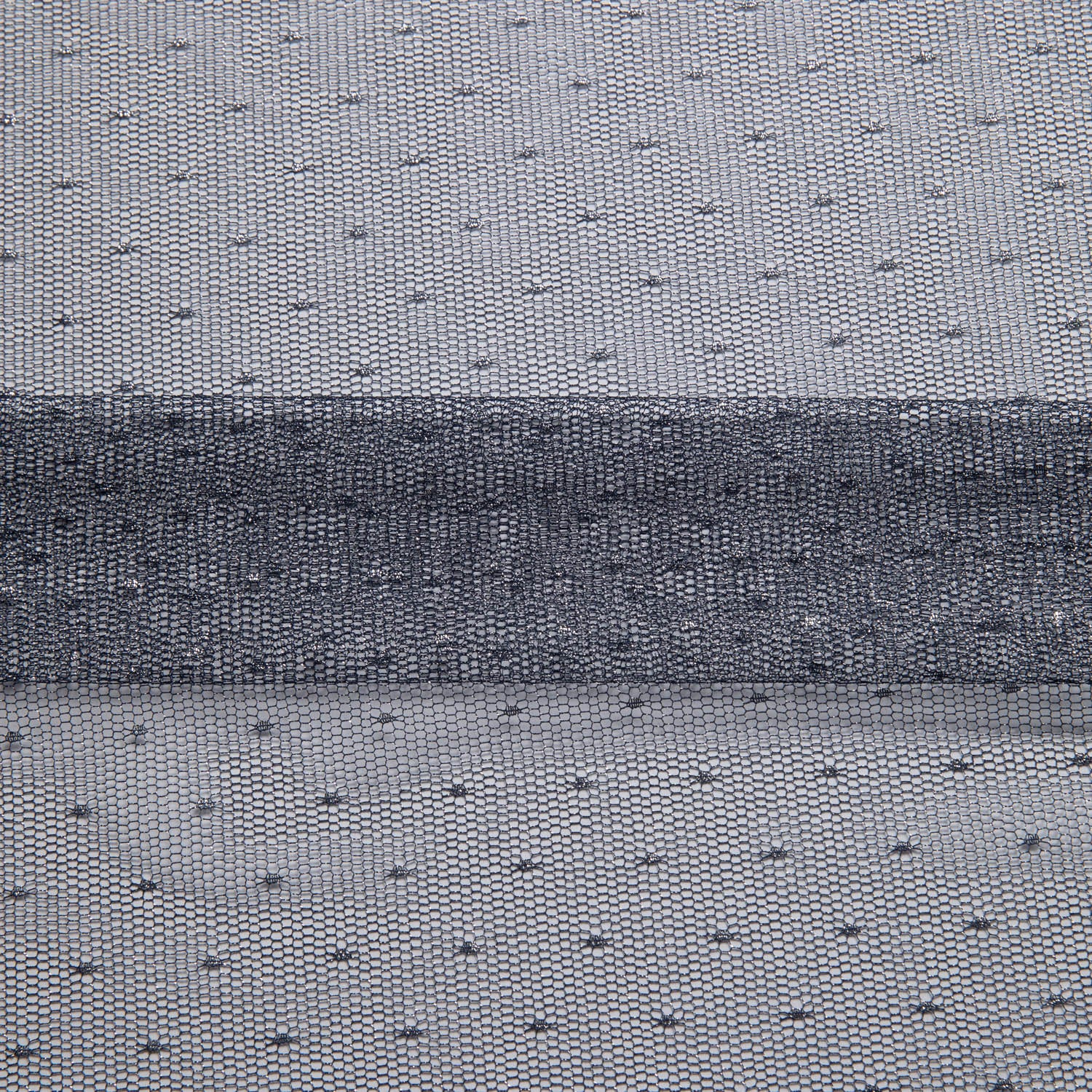 NYLON MX TULLE WITH DOT 58/60" Navy Dotted Fabric - Exquisite Fabrics