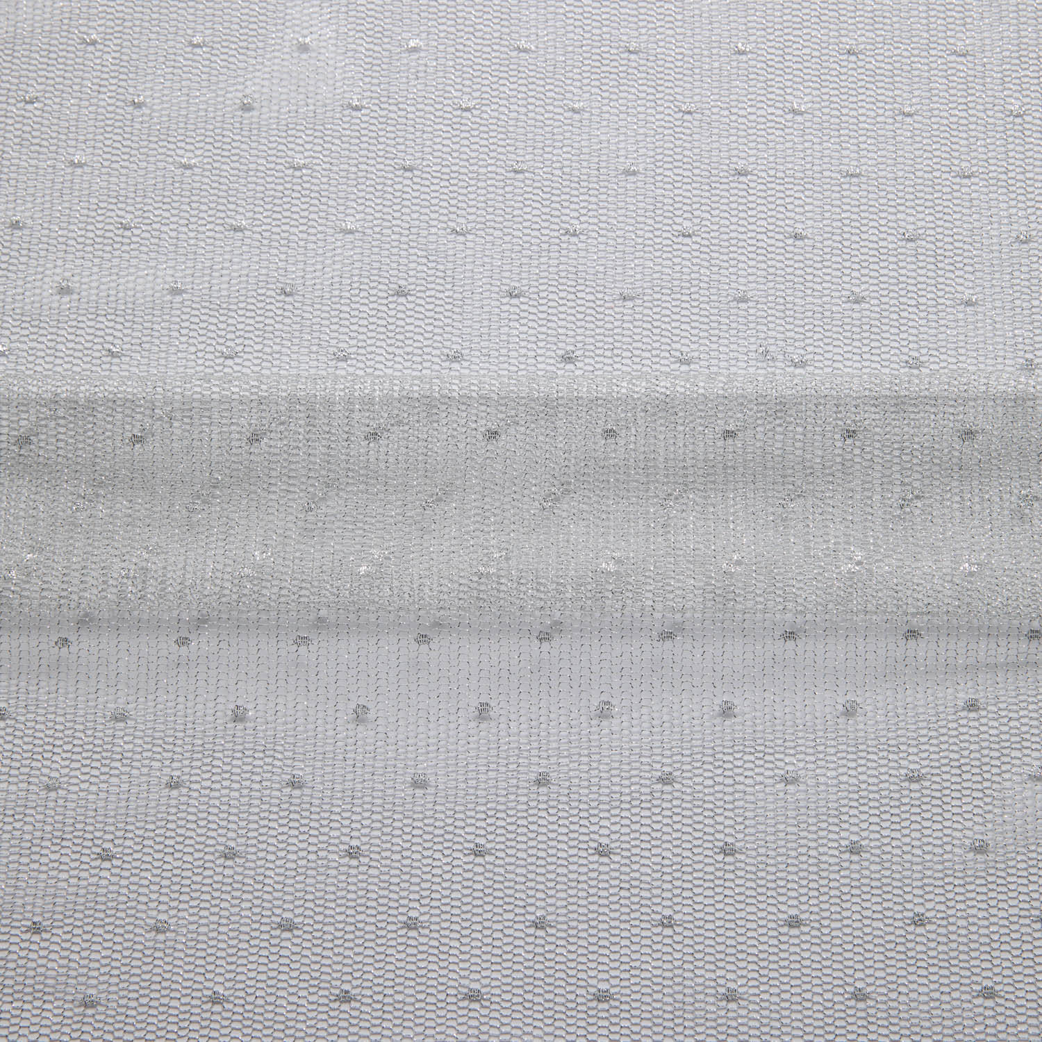NYLON MX TULLE WITH DOT 58/60" Silver Dotted Fabric - Exquisite Fabrics