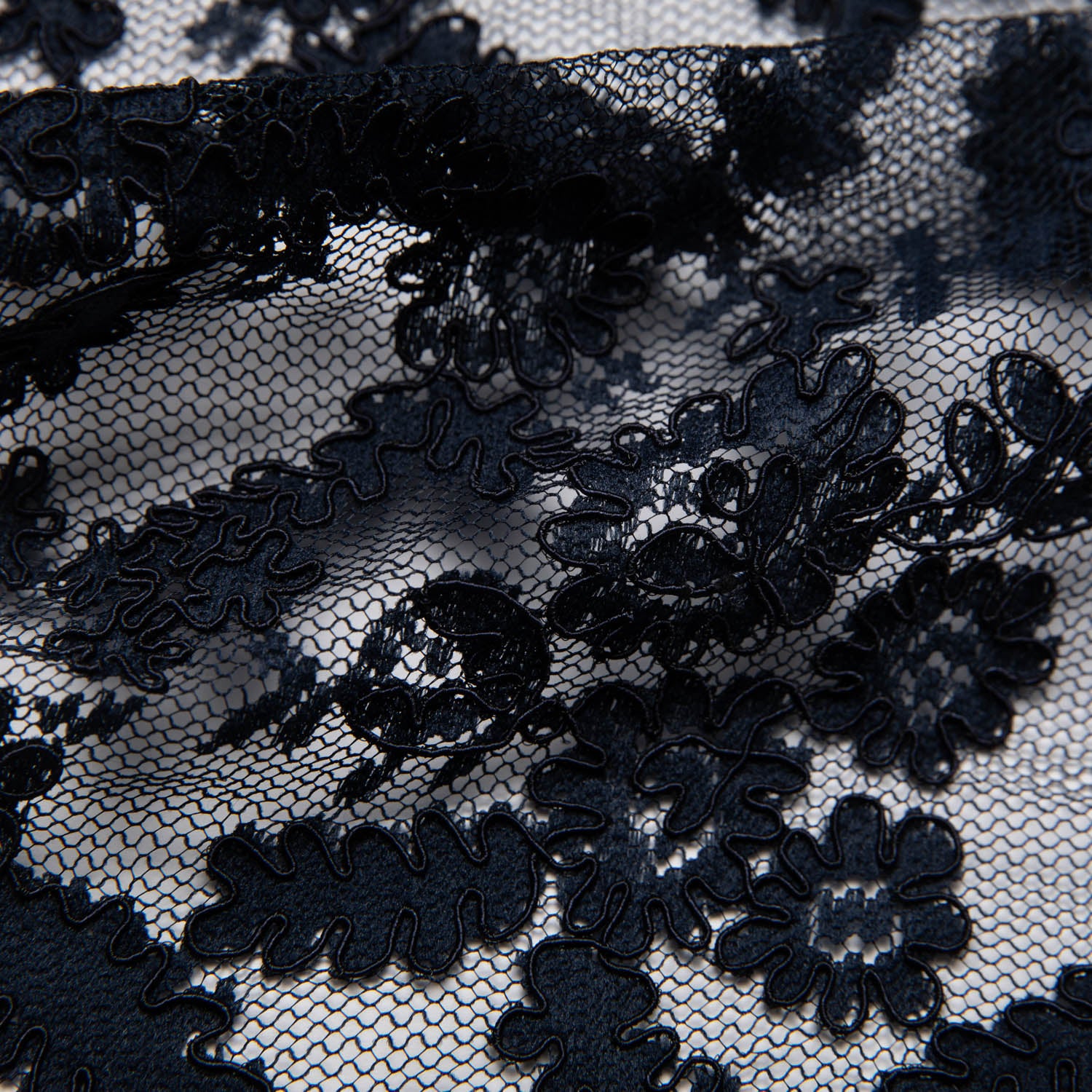 Re-Embroidered Lace Fabric with Cord and Extravagant Floral Design | Exquisite Fabric