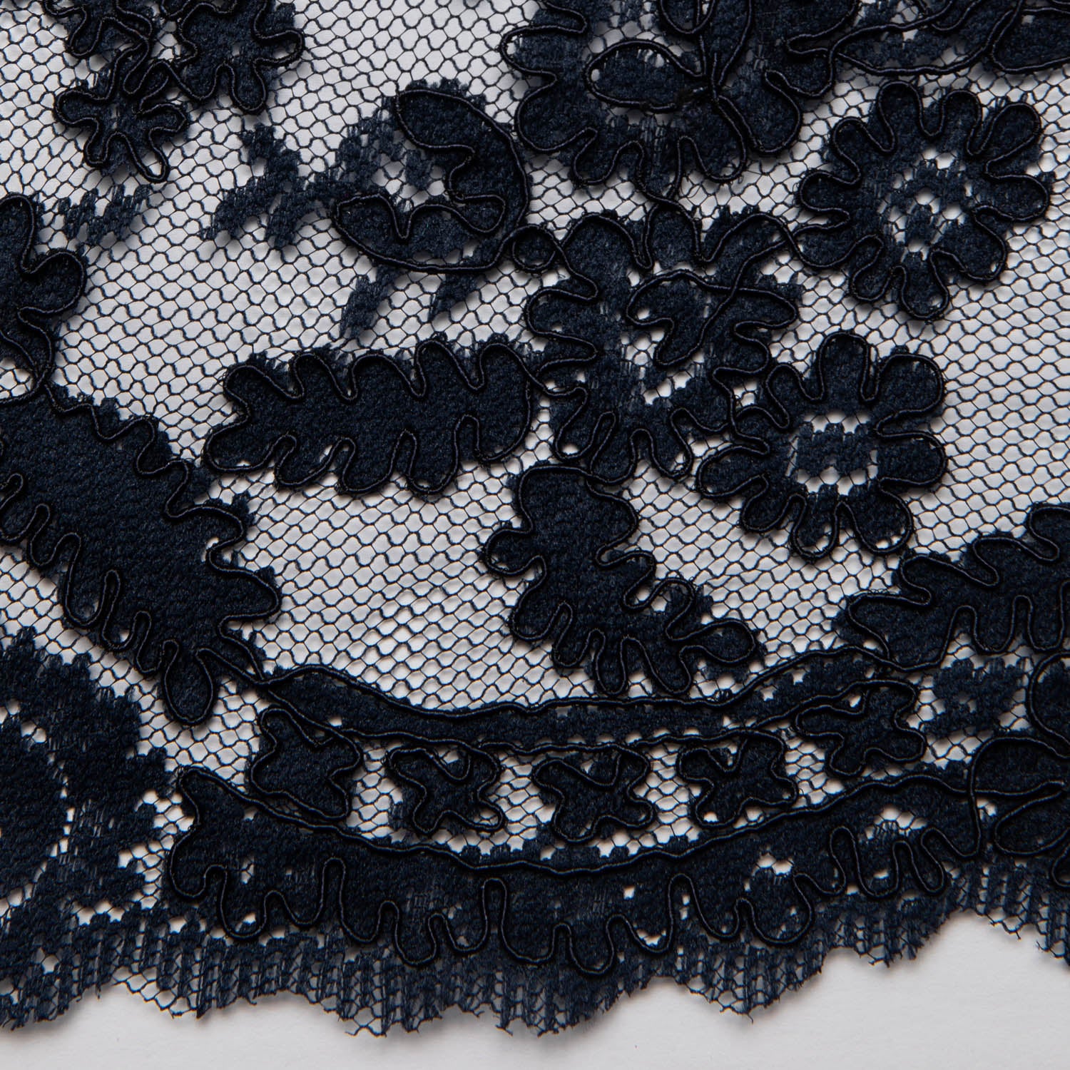 Re-Embroidered Lace Fabric with Cord and Extravagant Floral Design | Exquisite Fabric