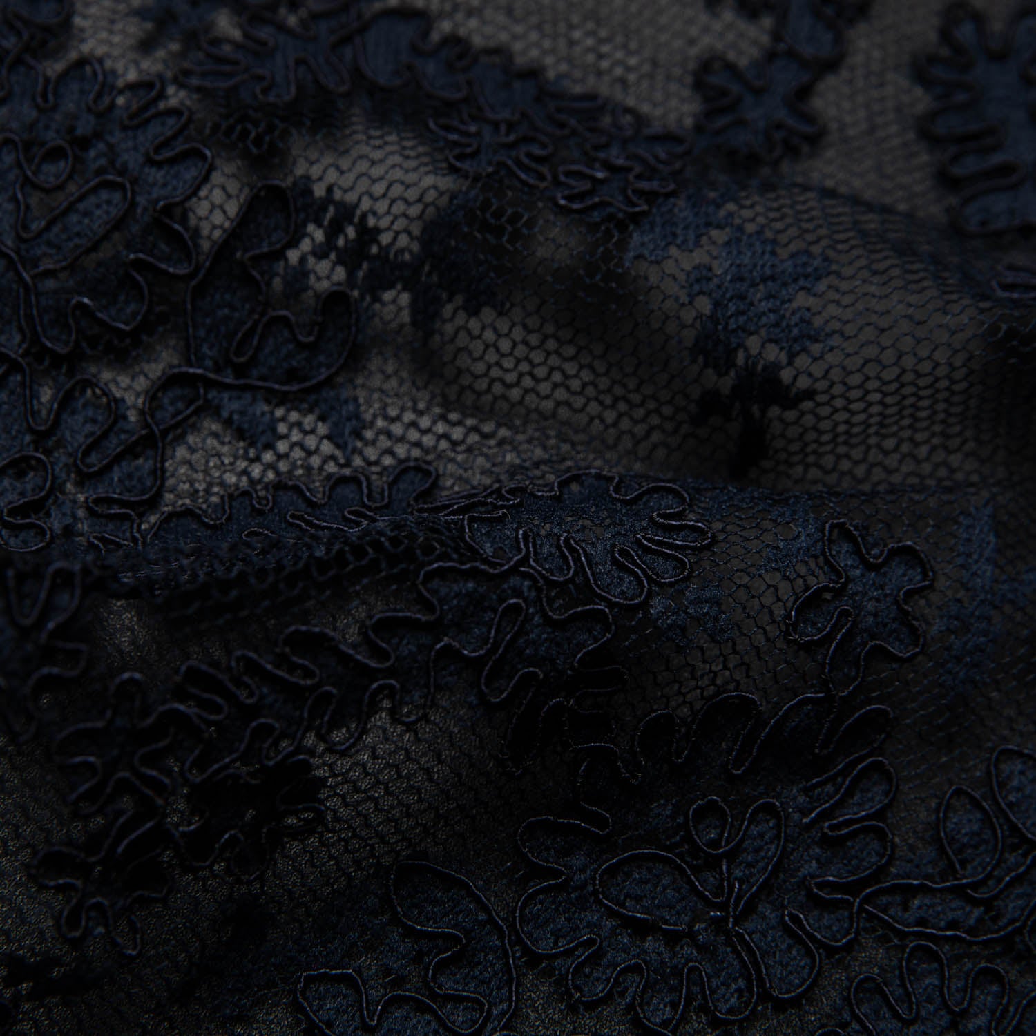 Re-Embroidered Lace Fabric with Cord and Extravagant Floral Design | Exquisite Fabric