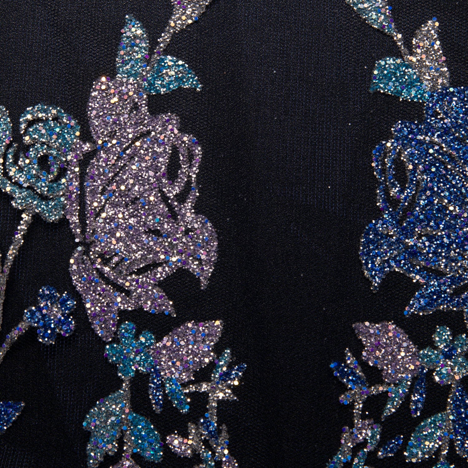 Tulle Lace Fabric with Multicolor Glitter and Floral Design 58" Wide | Exquisite Fabric