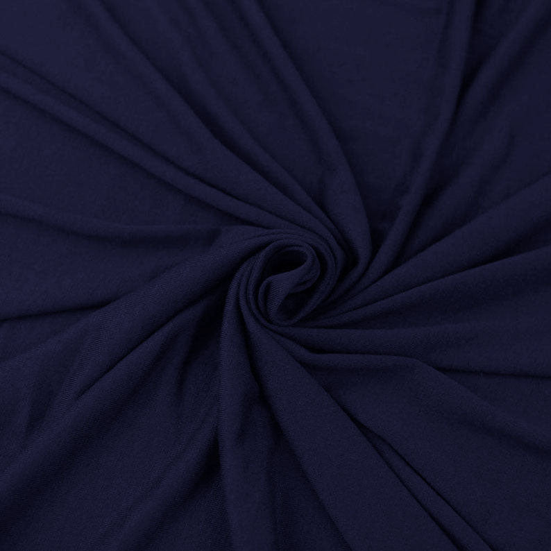Cotton Spandex Jersey Knit Fabric – 10 oz | 4-Way Stretch | Navy