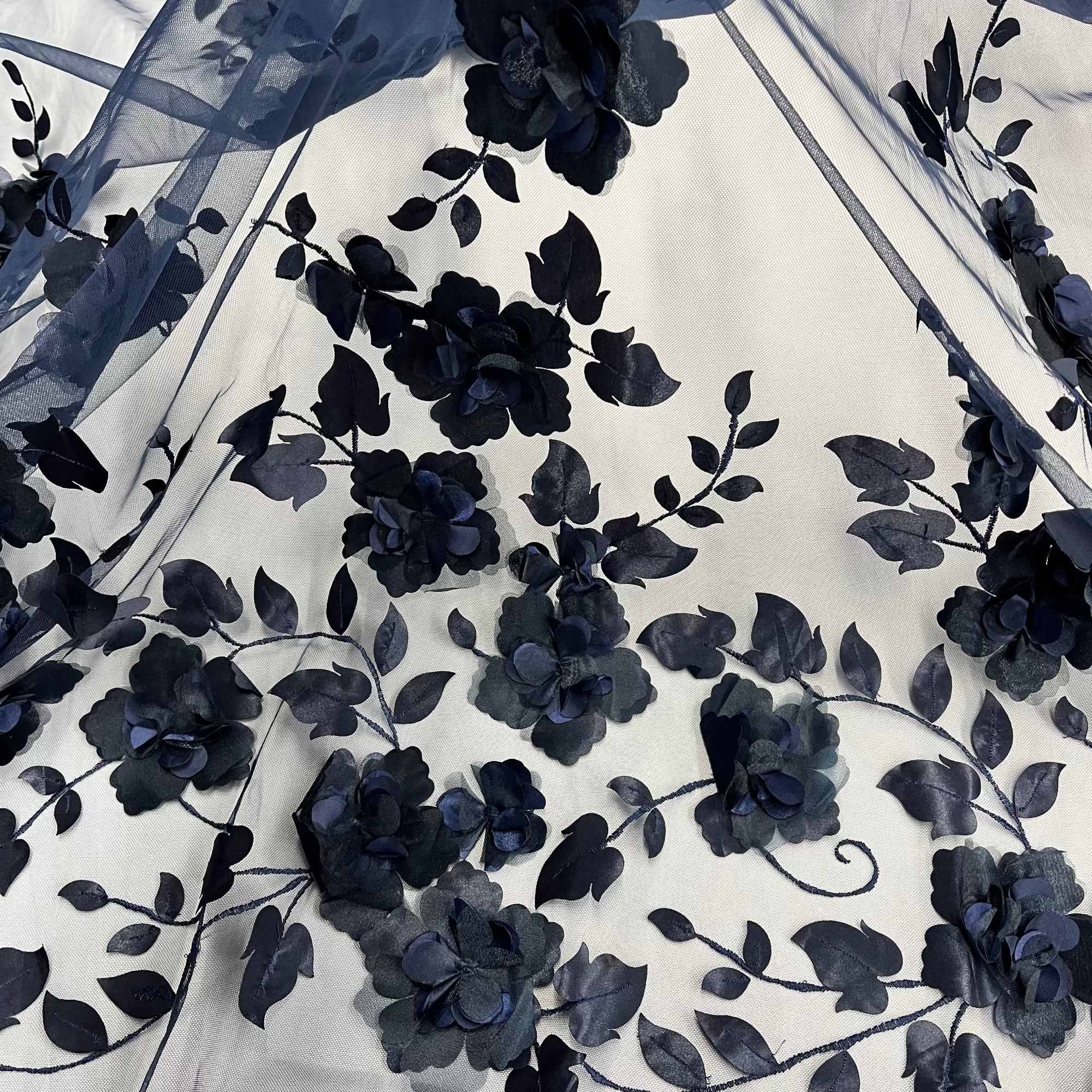 3D Floral Lace Fabric – Wedding, Dance & Quinceañera Dresses | Lace USA - GD-010