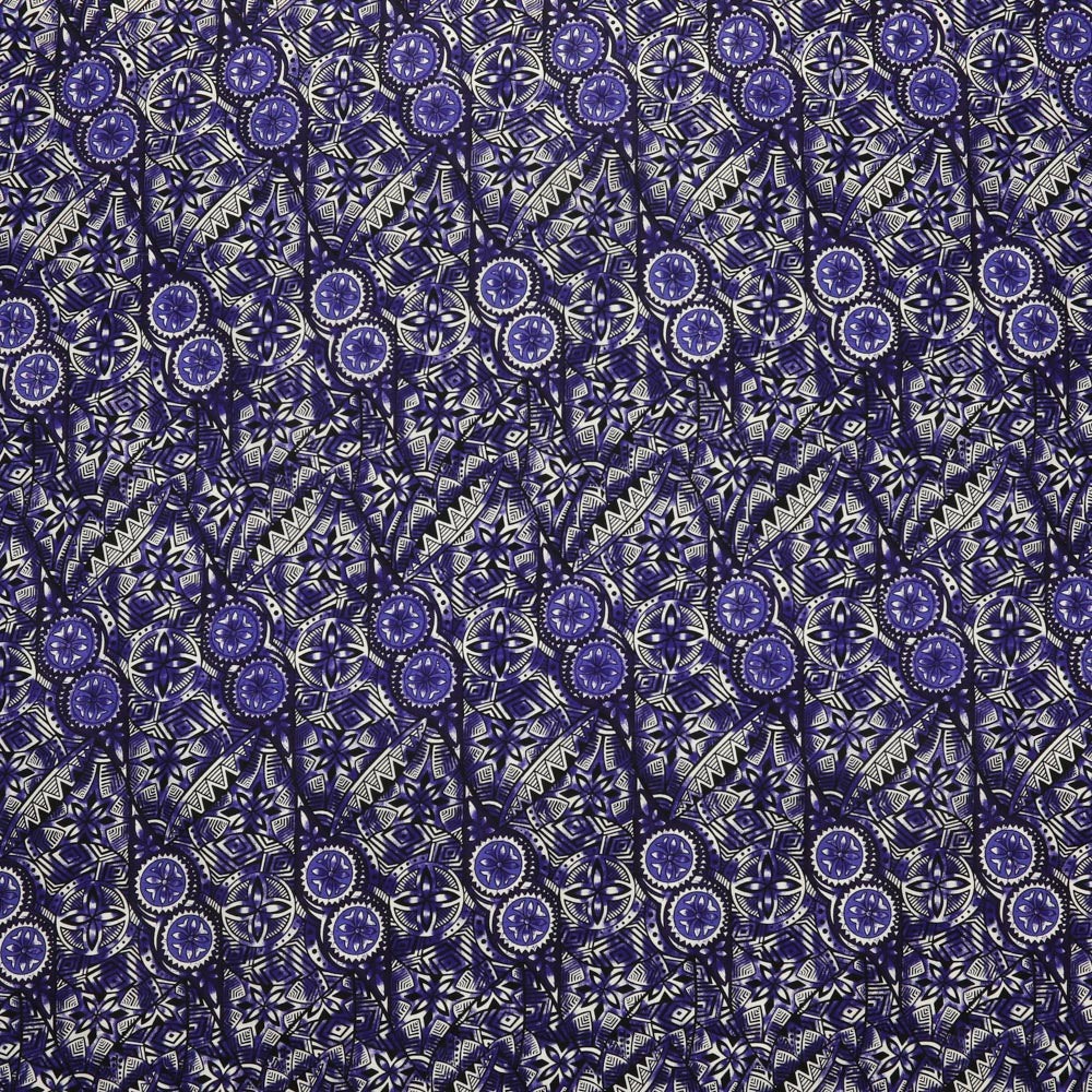 Traditional Polynesian Fijian Print Cotton Light Barkcloth Fabric | Islands Fabric