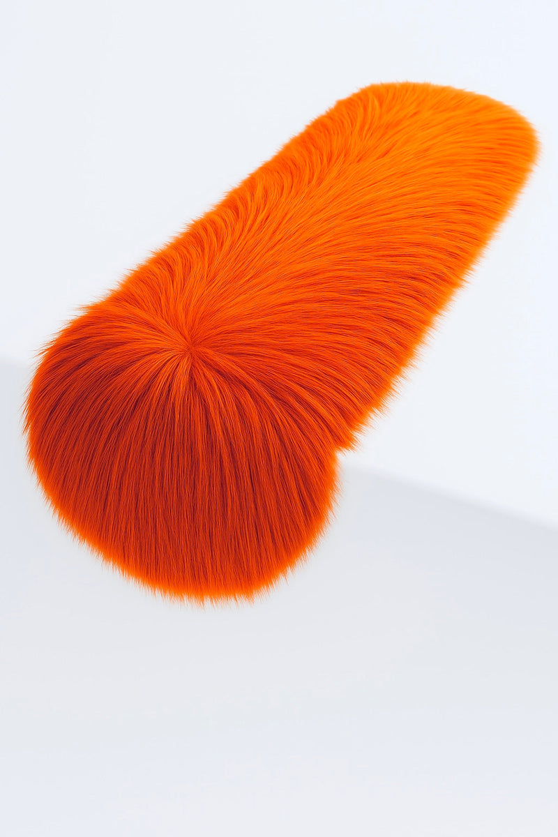 Faux Fur Table Runners Orange | Plush Luxury Table Decor Runner