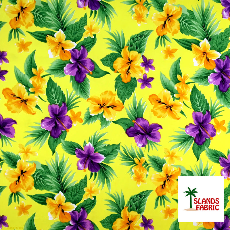 Dual Color Tropical Clusters Peachskin Fabric | Islands Fabric