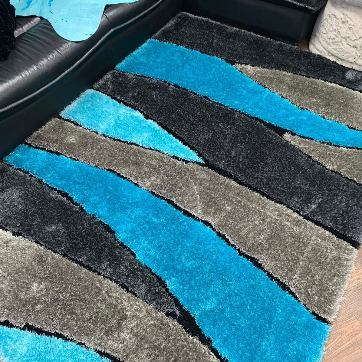 Living Shag Waves Soft Plush Design 3D Effect Area Rug/ Carpet