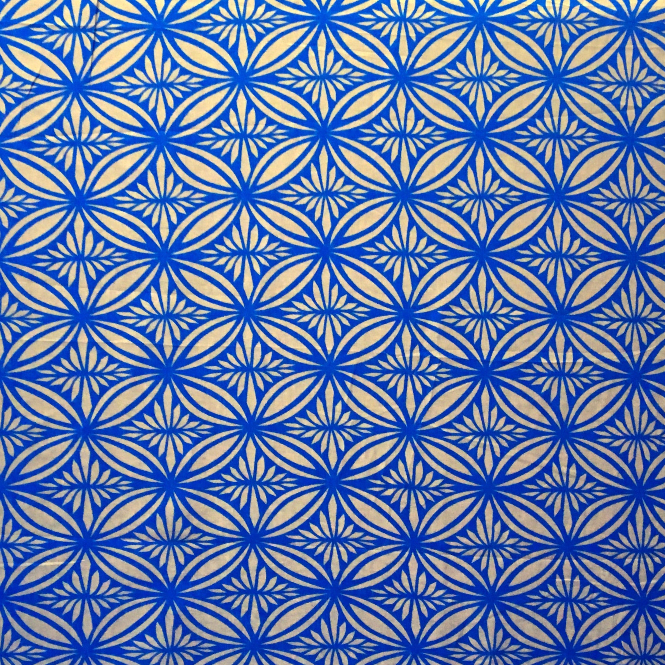 Tapa Flower Print Poly Linen Fabric | Islands Fabric