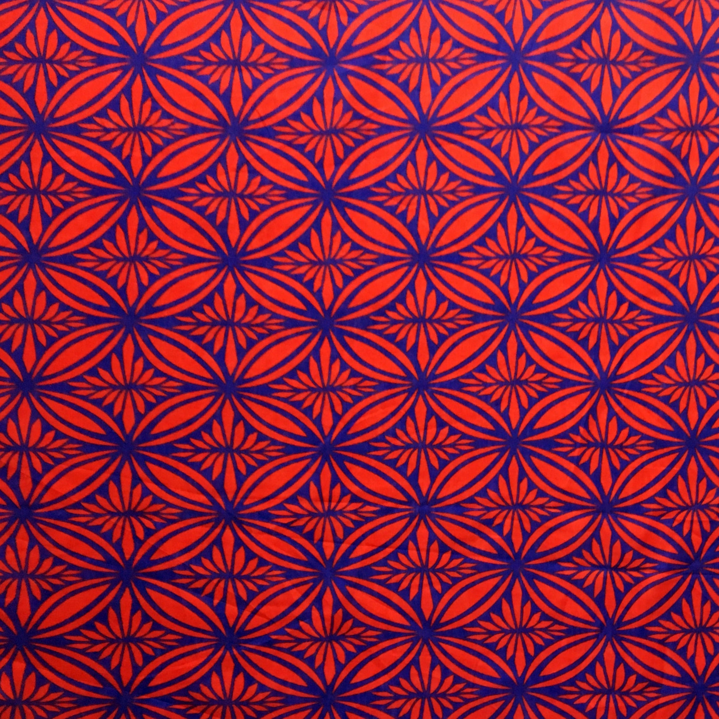 Tapa Flower Print Poly Linen Fabric | Islands Fabric