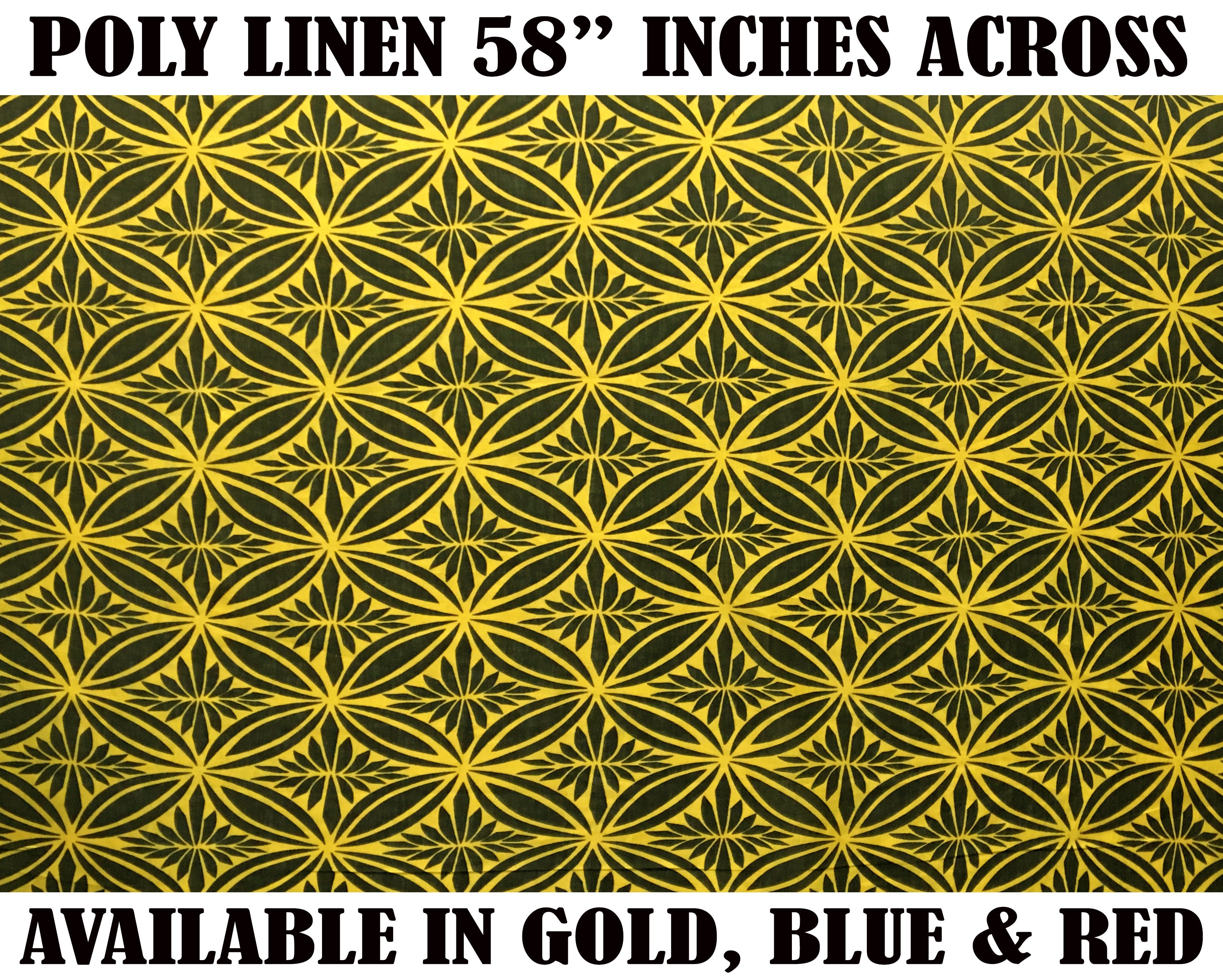 Tapa Flower Print Poly Linen Fabric | Islands Fabric