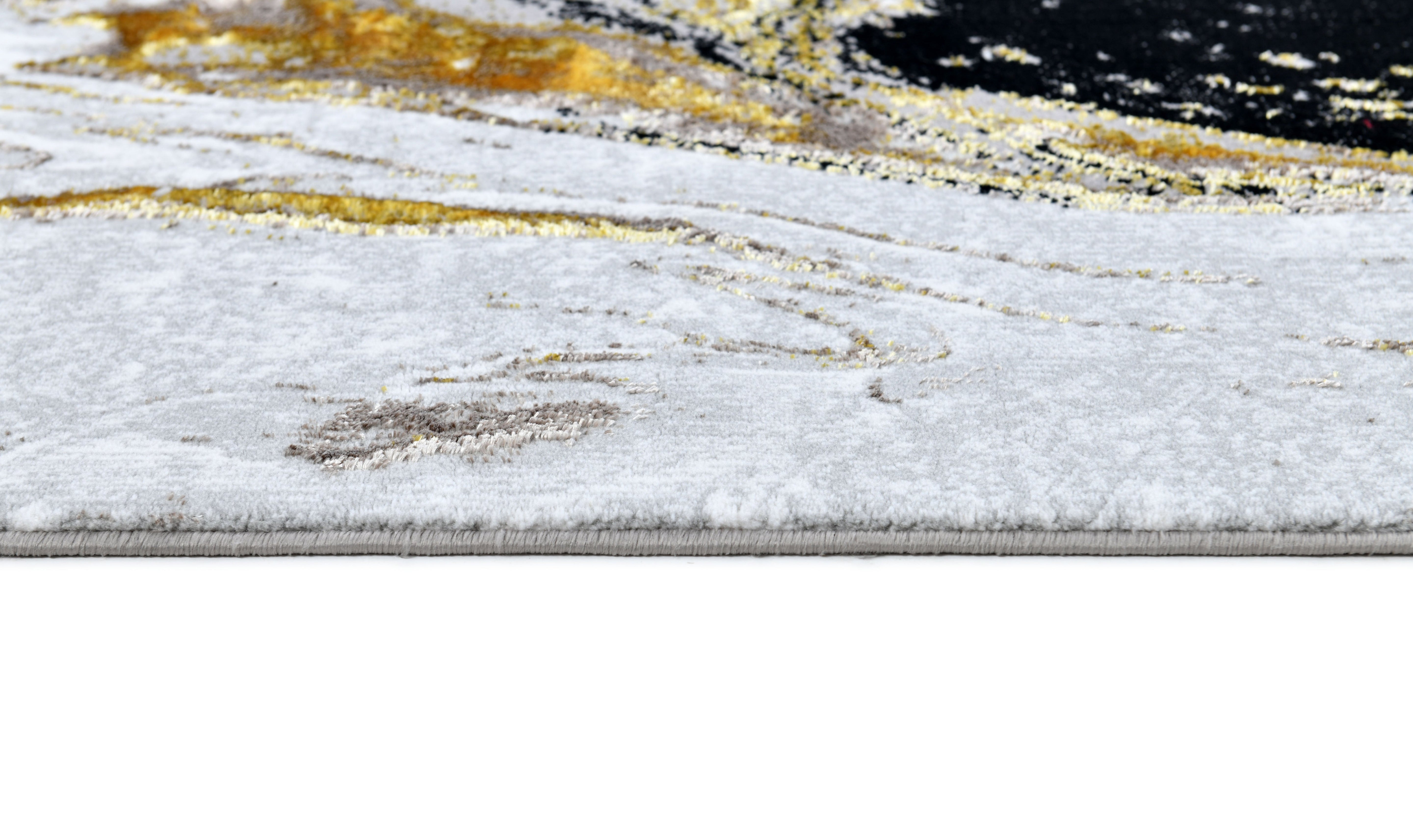 Luxurious fusion of metallic silver, brushed gold, and deep black, abstract marbled design - Z258A (POL803)