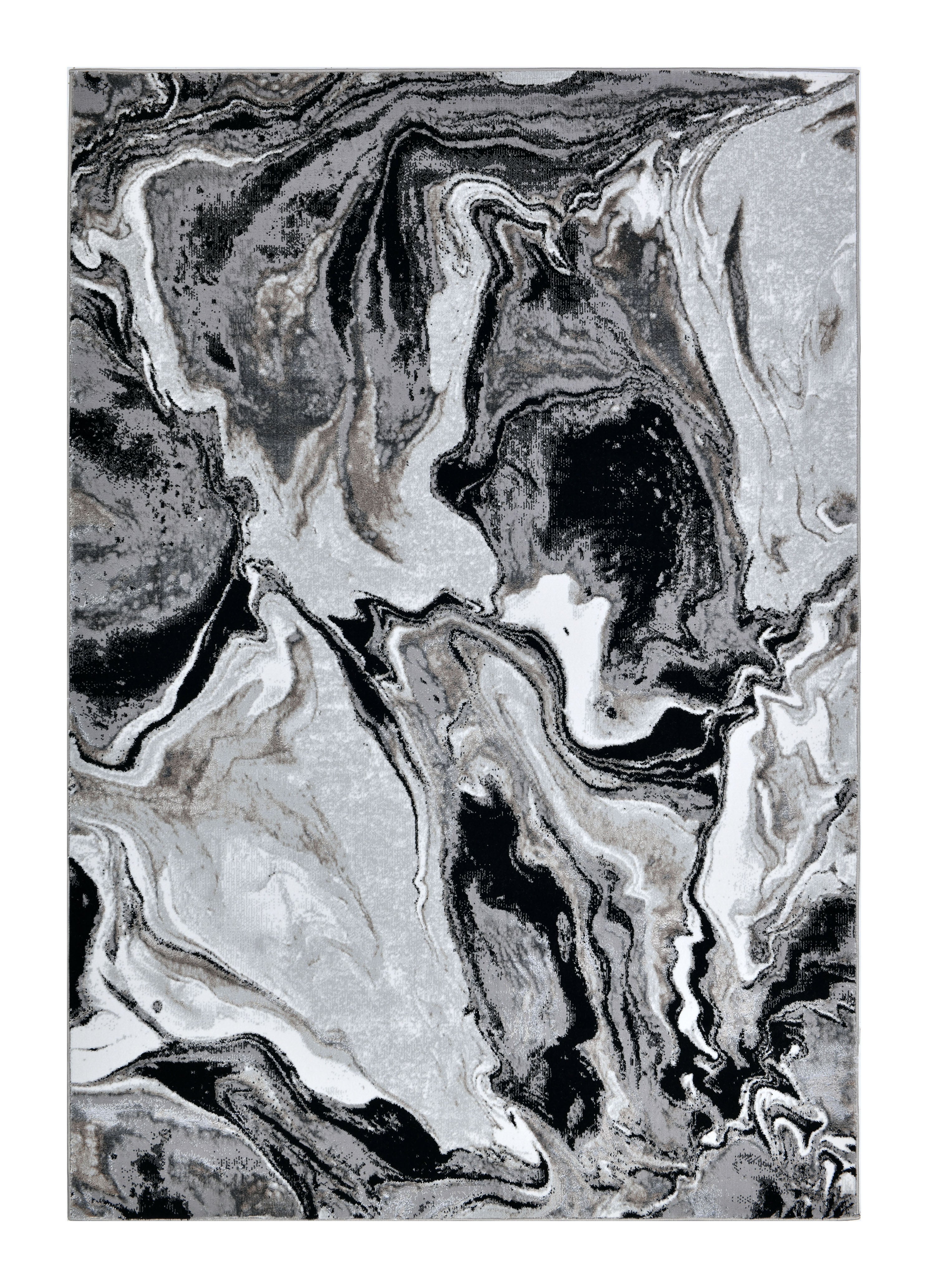 Luxurious fusion of metallic silver, brushed gold, and deep black, abstract marbled design - Z258A (POL803)