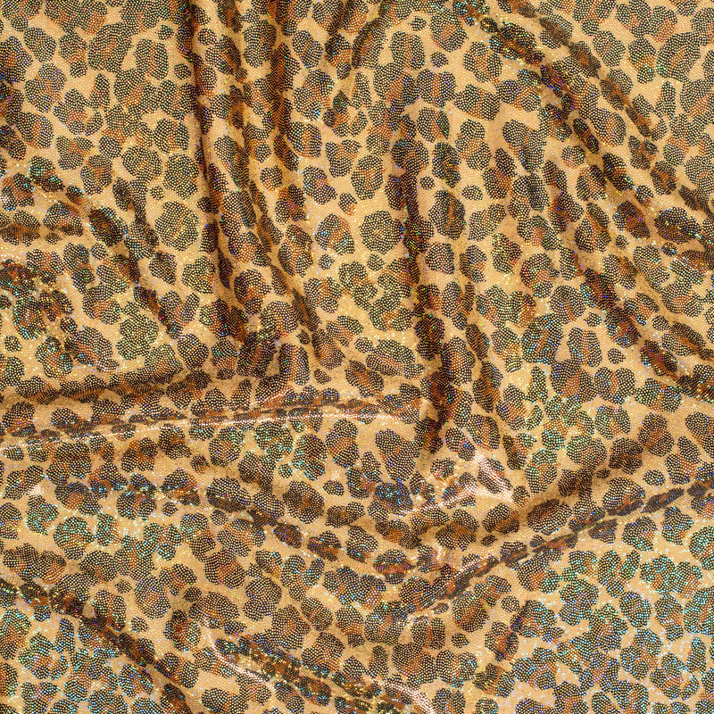 Leopard Hologram in Stretch Poly Spandex tricot Fabric | Spandex Palace