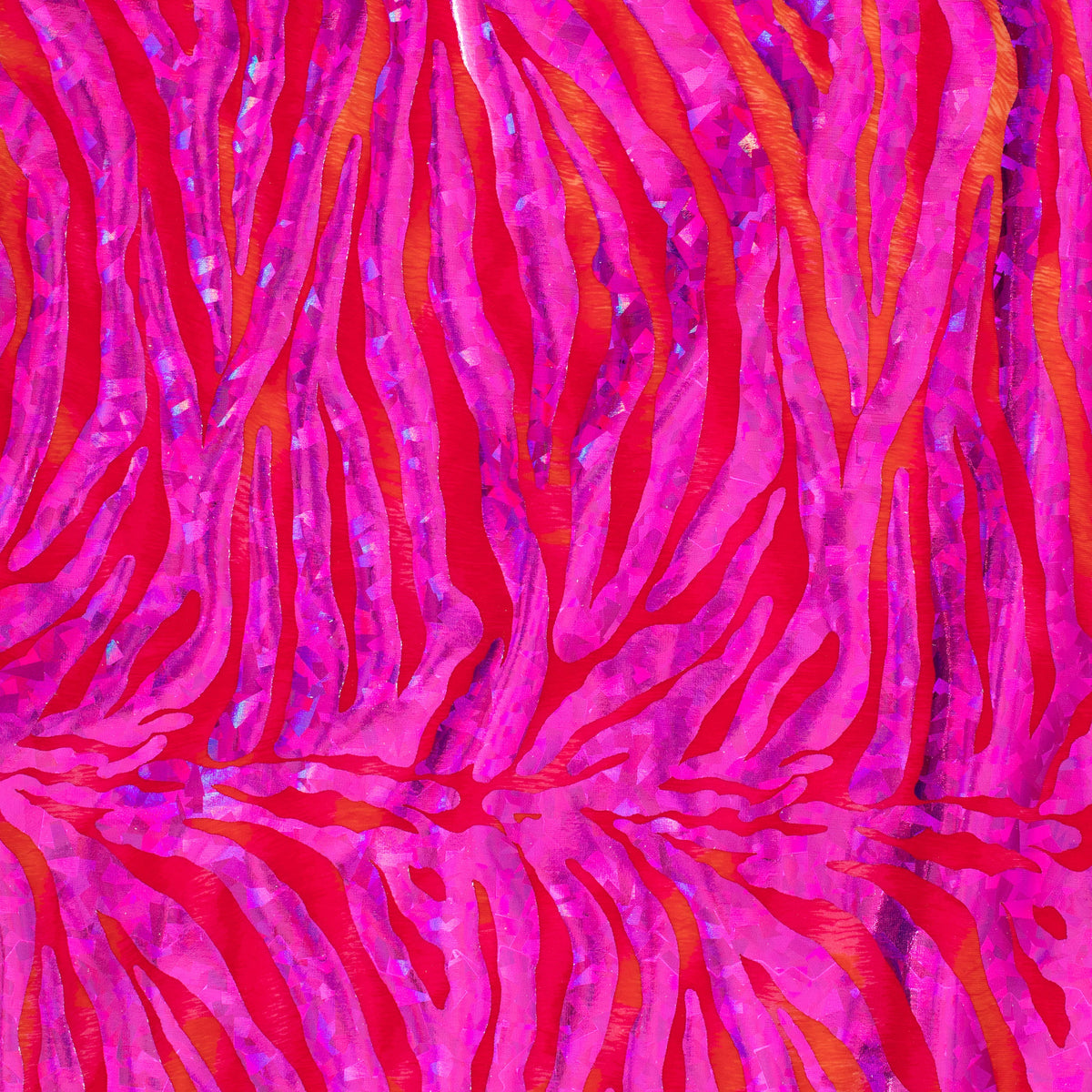 Zebra 4-Way Flex Disco Holo Foil Poly Spandex Fabric | Spandex Palace