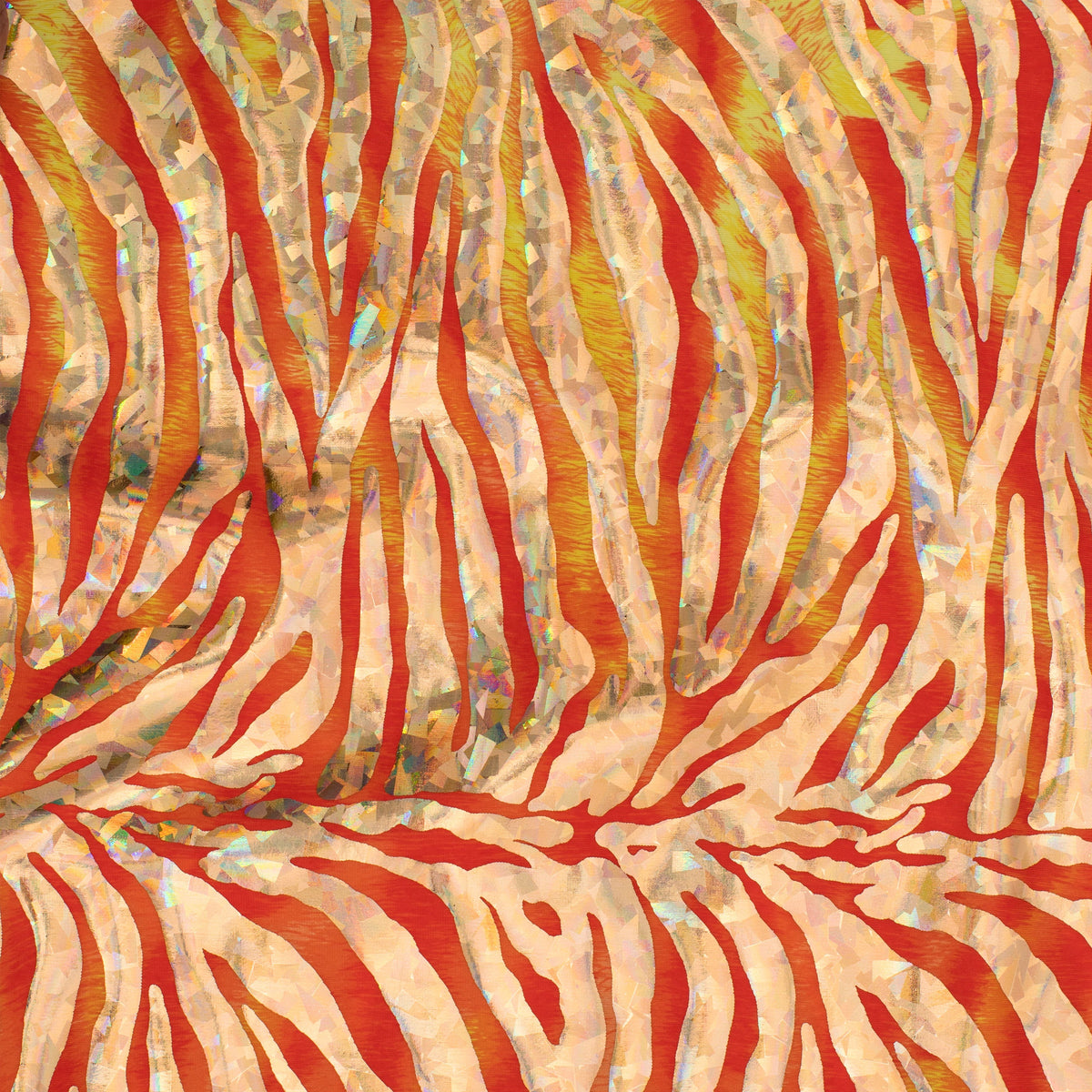 Zebra 4-Way Flex Disco Holo Foil Poly Spandex Fabric | Spandex Palace
