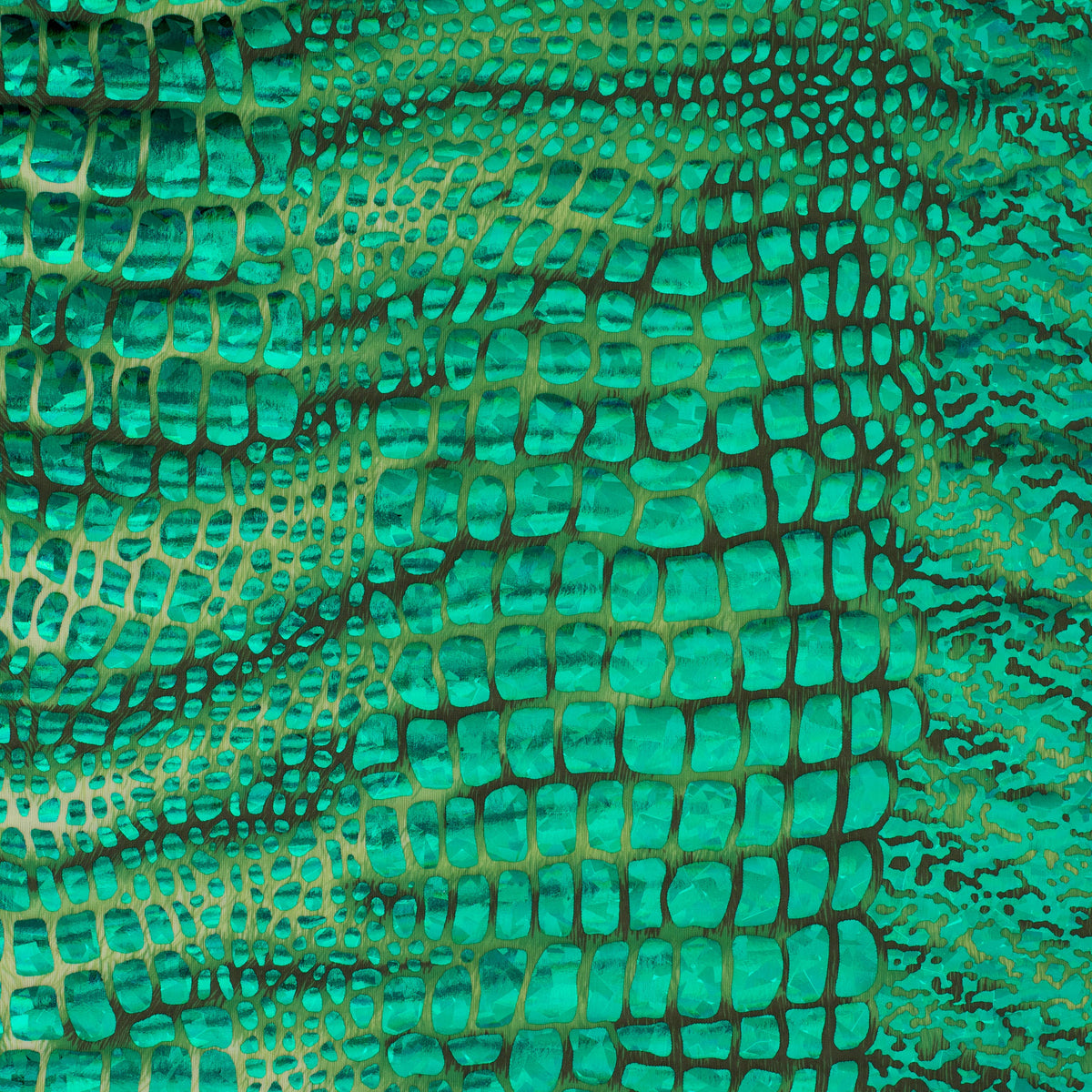 Snake Metallic Holo Foil Disco Poly Stretch Fabric | Spandex Palace