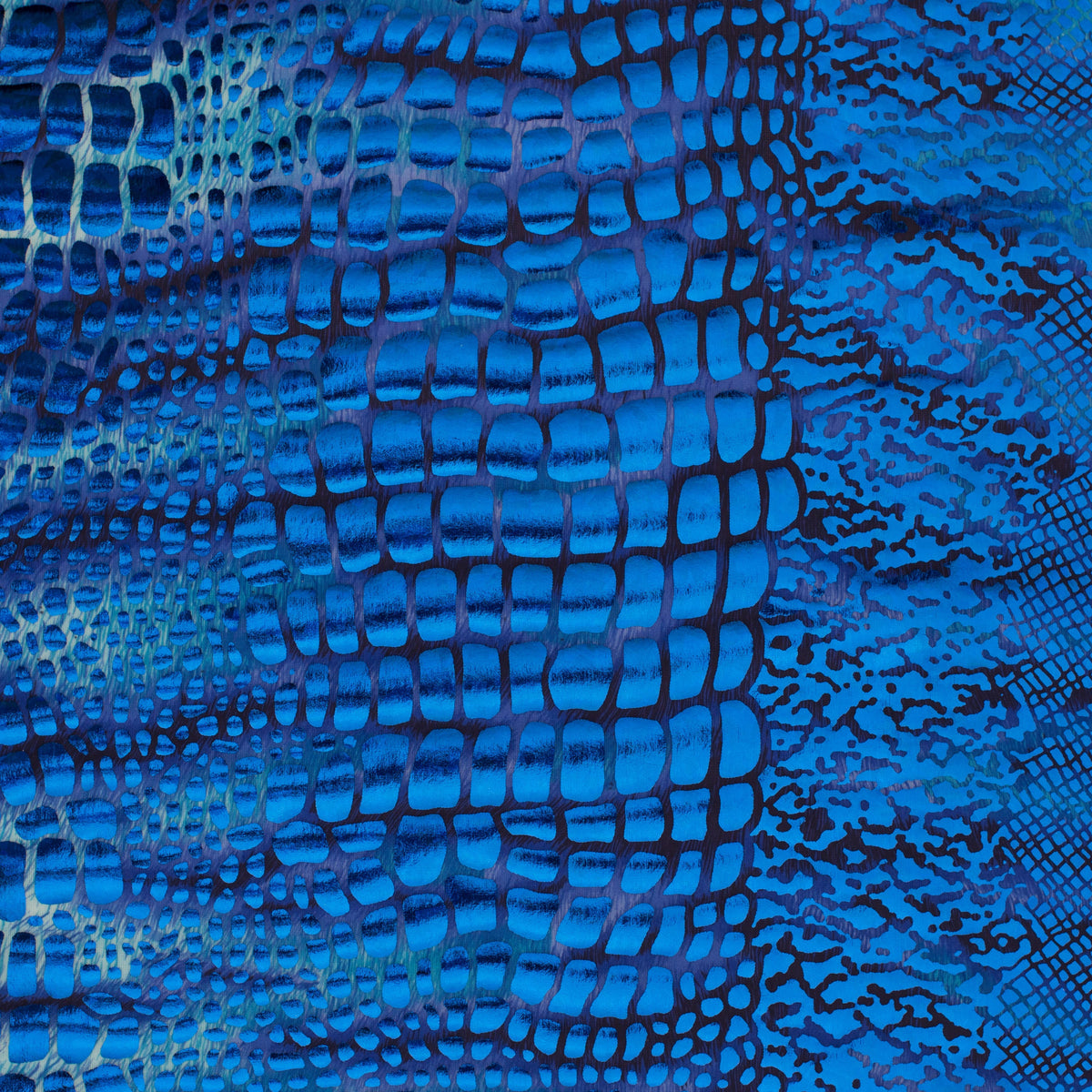 Snake Metallic Holo Foil Disco Poly Stretch Fabric | Spandex Palace