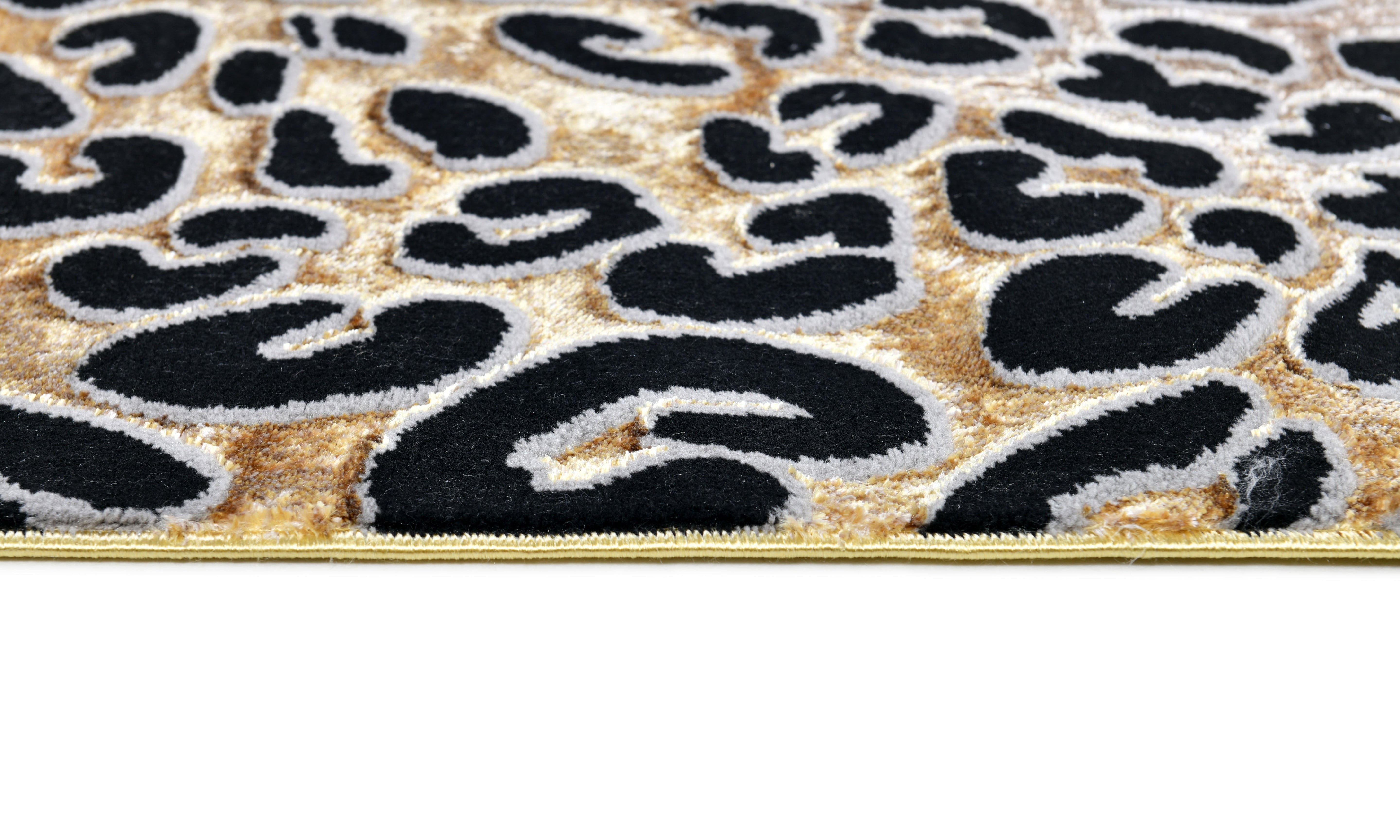 Luxury Soft-Touch Rug in Bronze, Metallic, Copper & Black Cheetah (Feline) Print Design - Z340A (POL806)