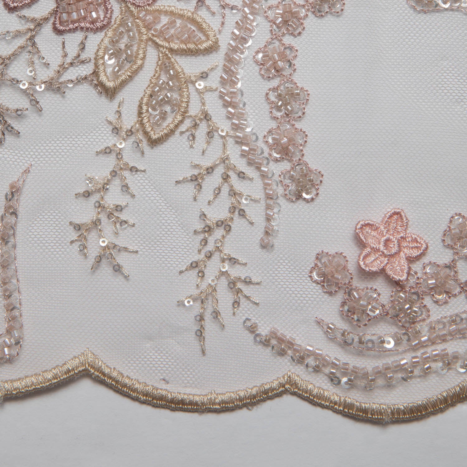 Tulle Lace Fabric Embroidered with Incredible Floral Design 52" Wide | Exquisite Fabric
