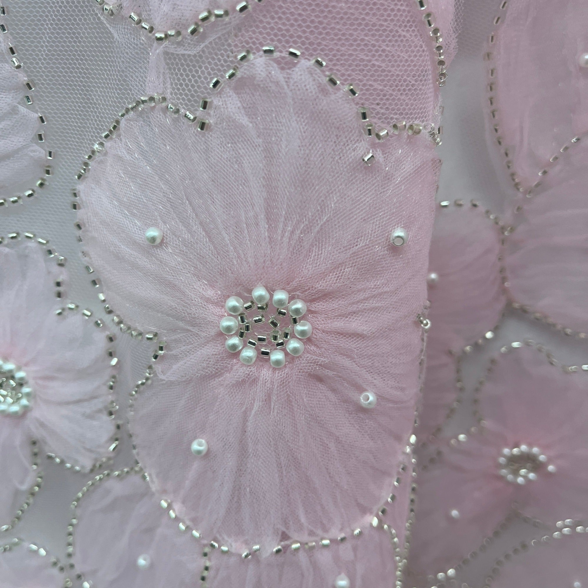 Beaded 3D Floral Lace Fabric for Bridal, Quinceañera & Dance Dresses | Lace USA - GD-216