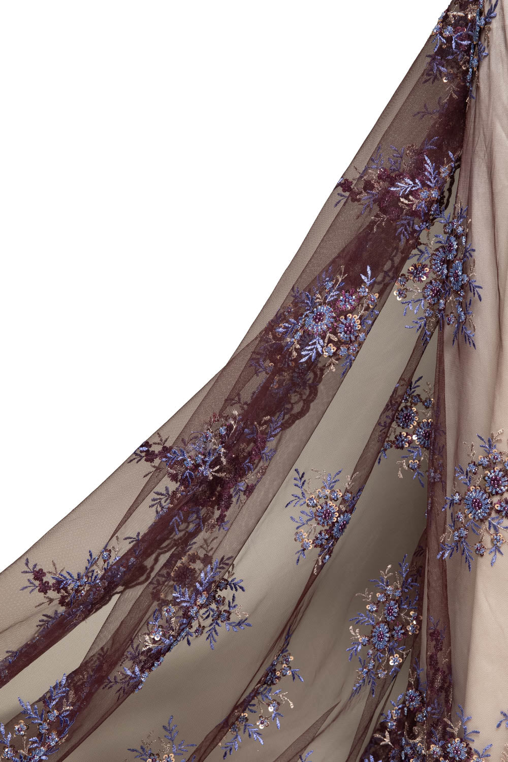 Tulle Lace Fabric Embroidered with Sequins and Sophisticated Pattern 52" Wide | Exquisite Fabric