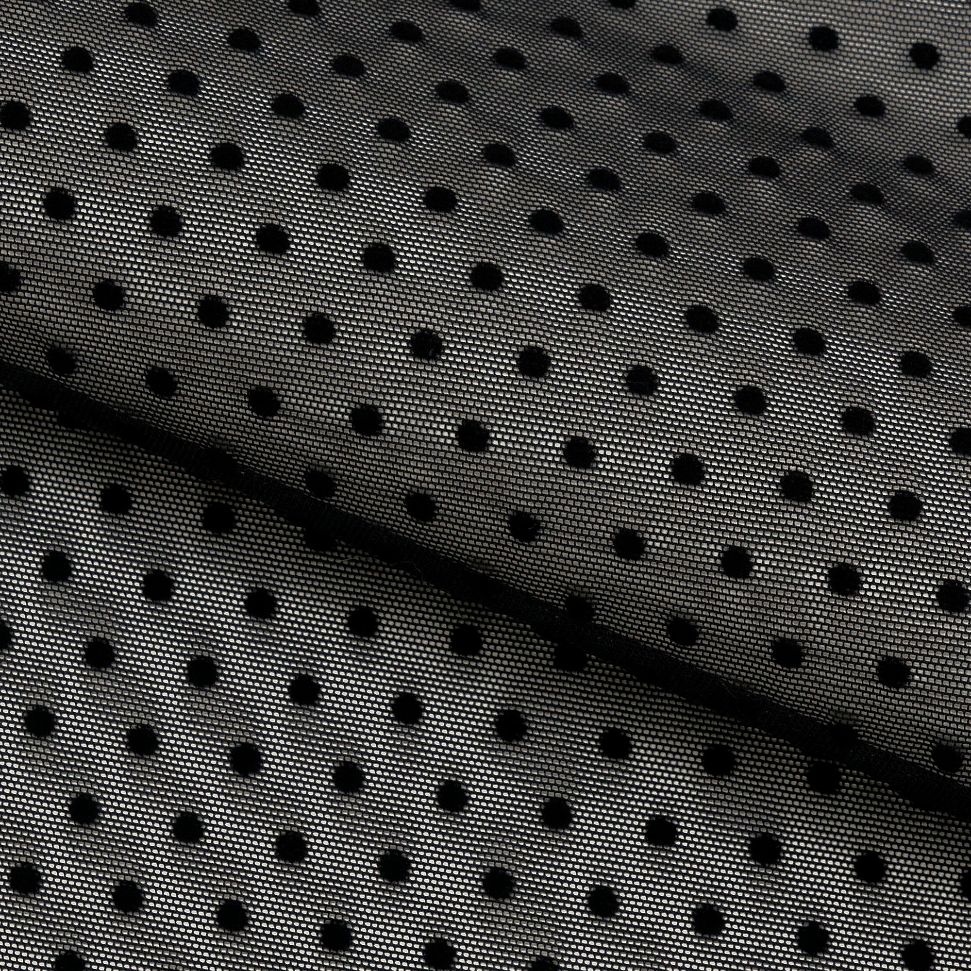 Polka Dot Flocked Stretch Mesh Fabric | Blue Moon Fabrics