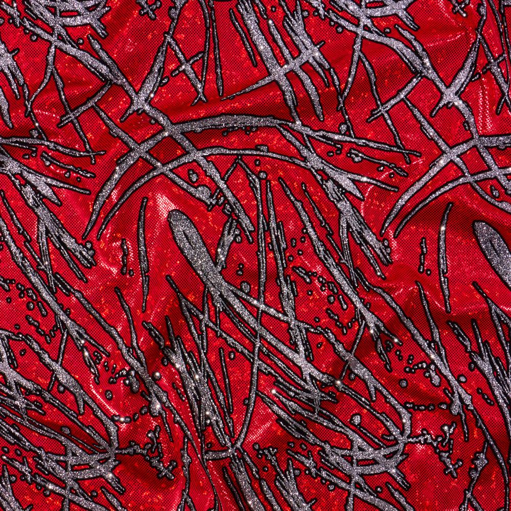 Pollock Shattered Glass Foiled Spandex Fabric | Blue Moon Fabrics