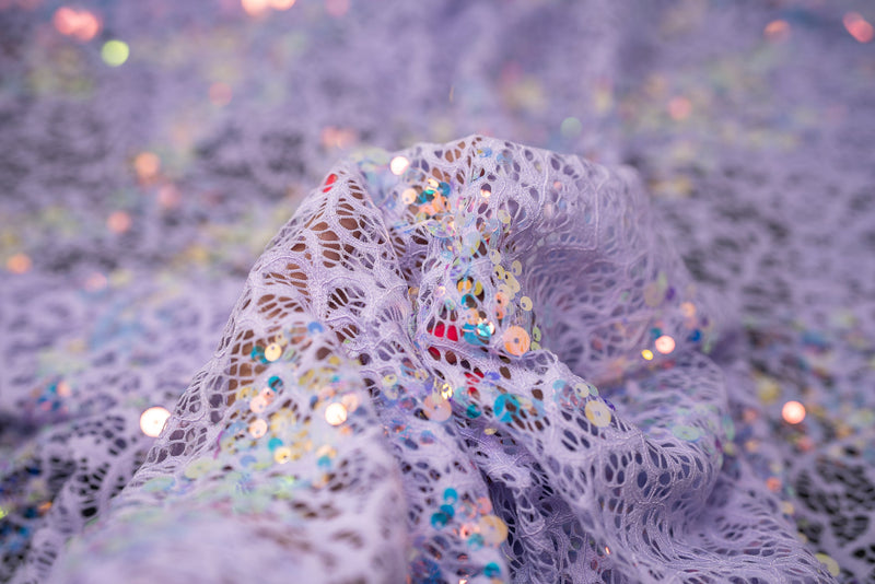 Precious Stretch Lace Sequin Fabric | Blue Moon Fabrics