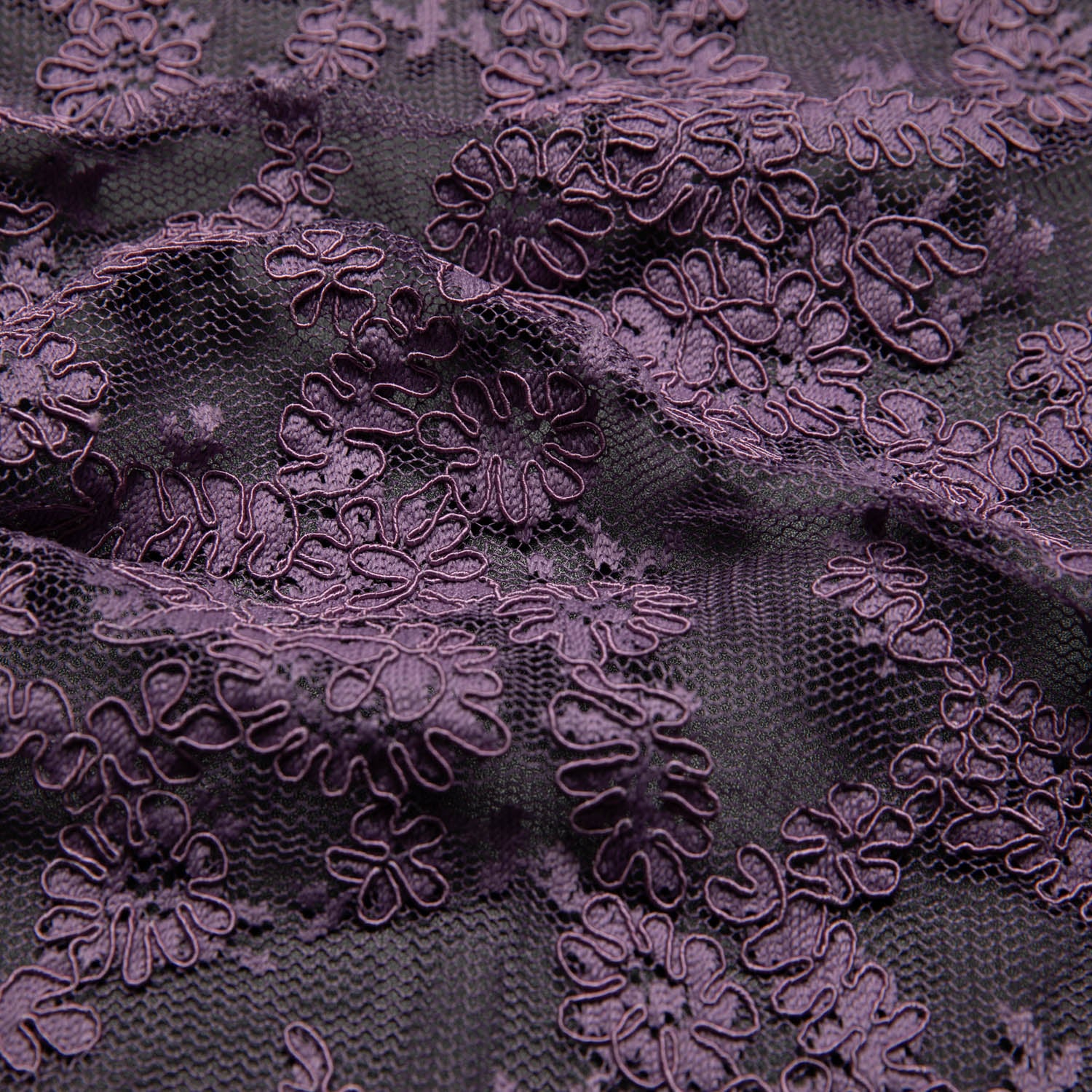 Re-Embroidered Lace Fabric with Cord and Extravagant Floral Design | Exquisite Fabric