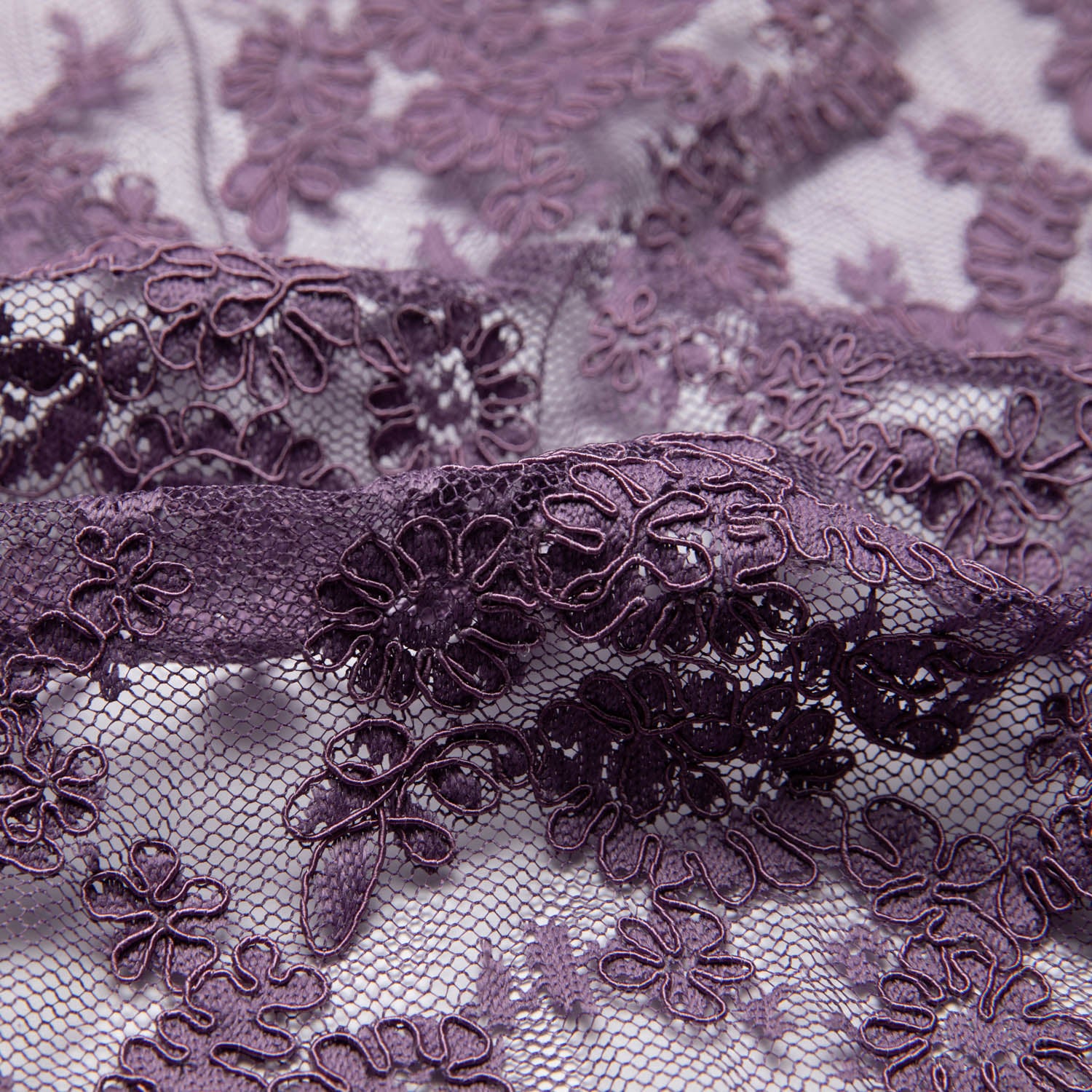 Re-Embroidered Lace Fabric with Cord and Extravagant Floral Design | Exquisite Fabric