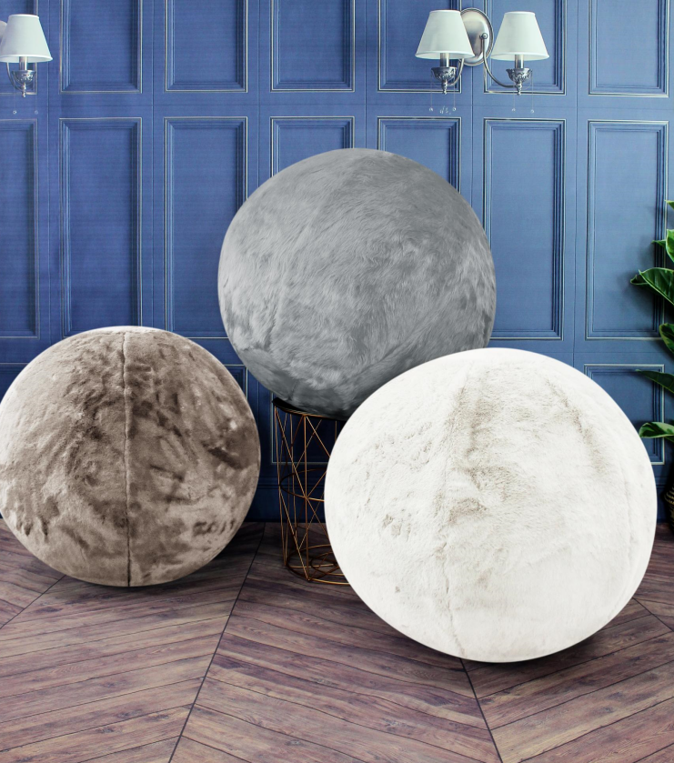 Style & Strength Ball – Chinchilla Faux Fur Seat for Home, Office & Exercise.