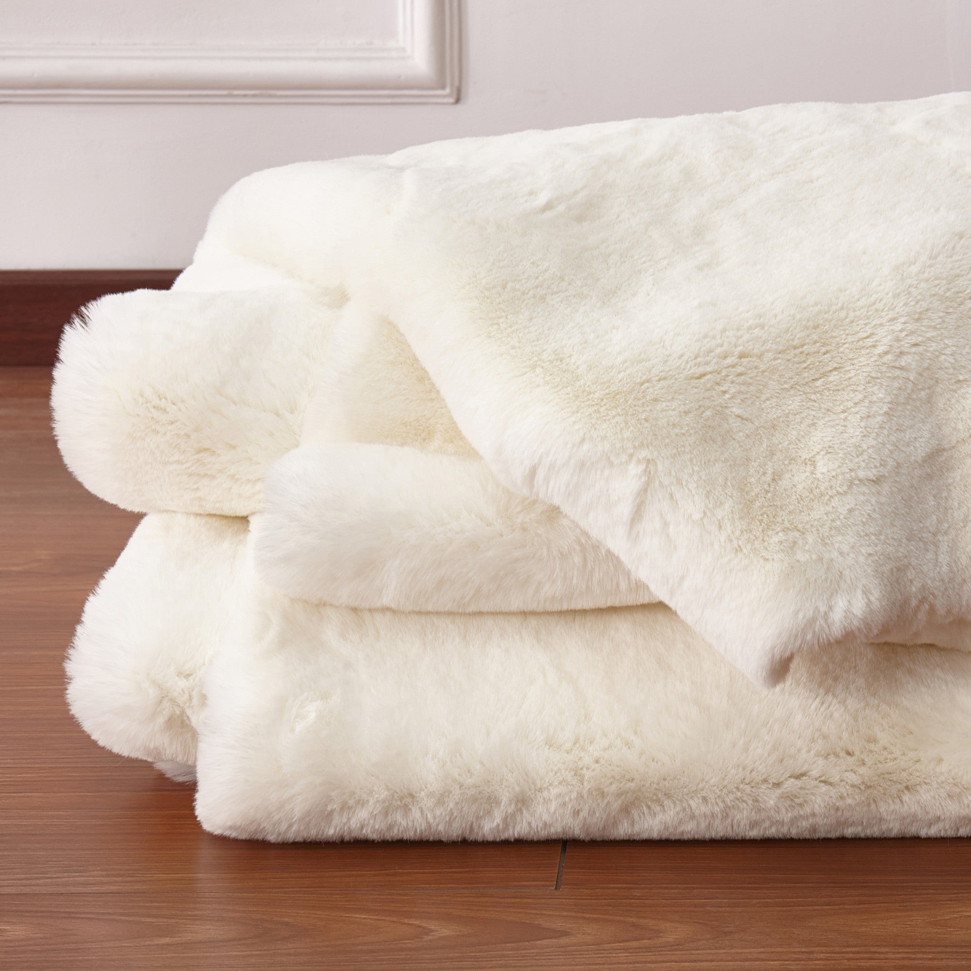 Soft Touch Faux Rabbit, Chinchilla Feel Solid Colors Area Rugs
