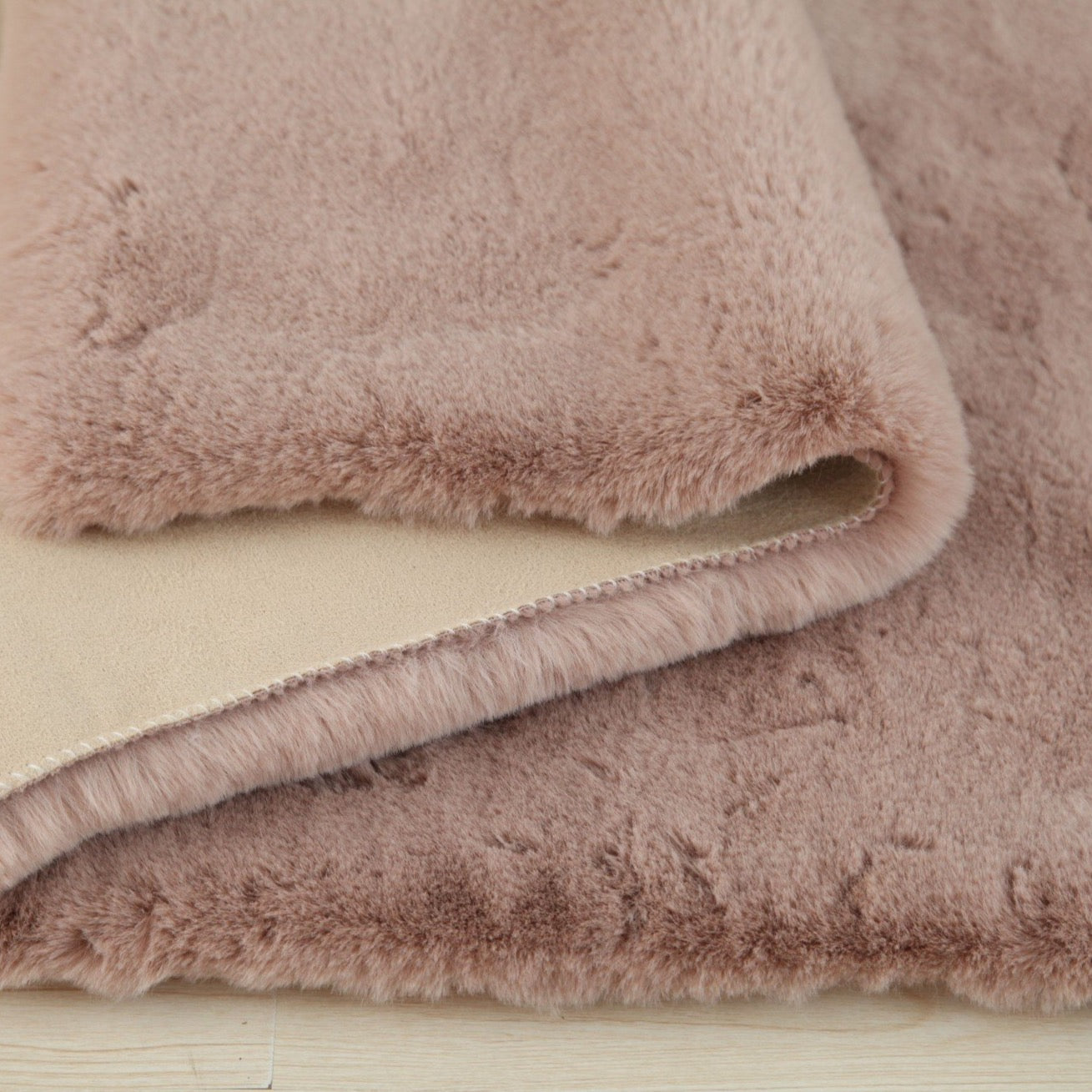 Soft Touch Faux Rabbit, Chinchilla Feel Solid Colors Area Rugs