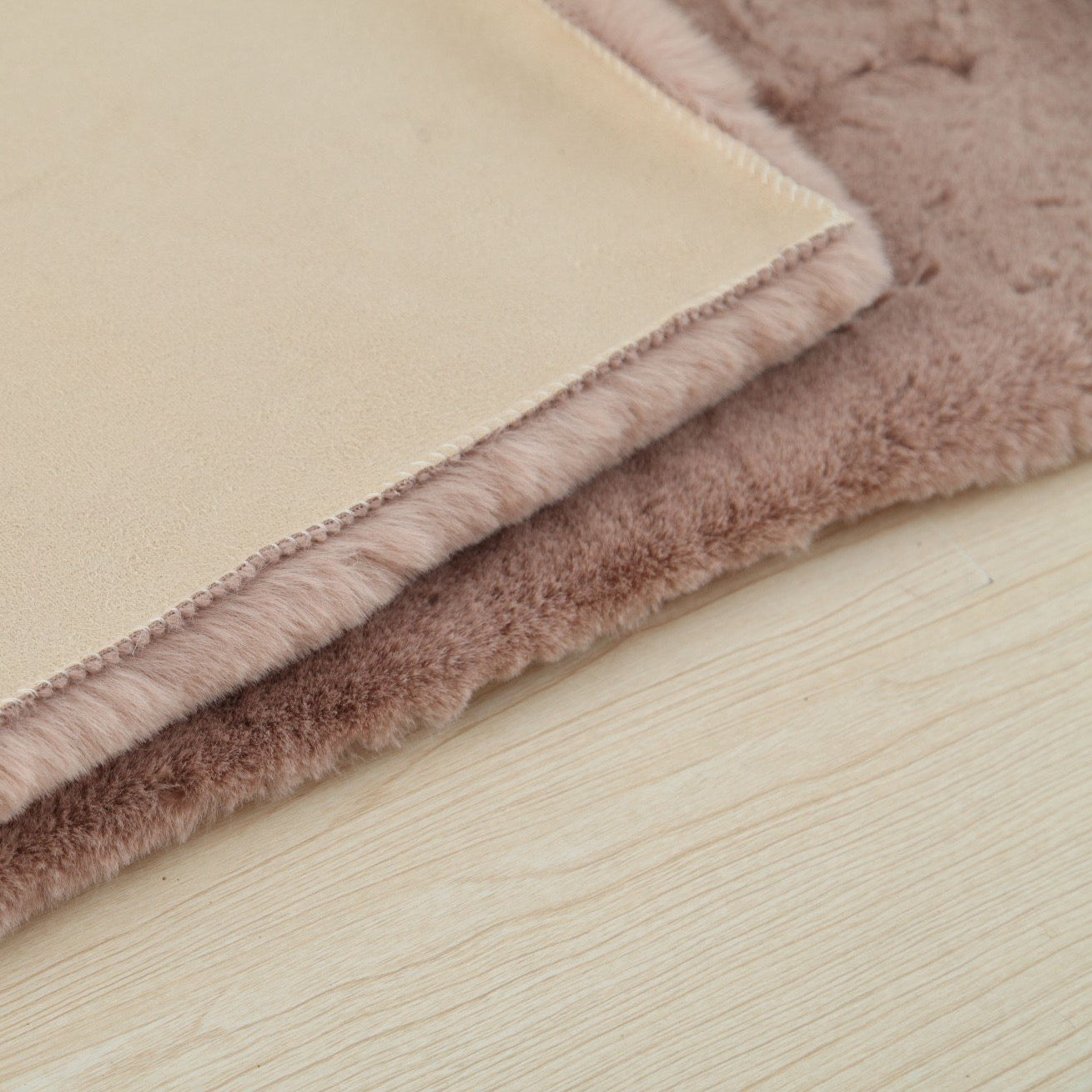 Soft Touch Faux Rabbit, Chinchilla Feel Solid Colors Area Rugs