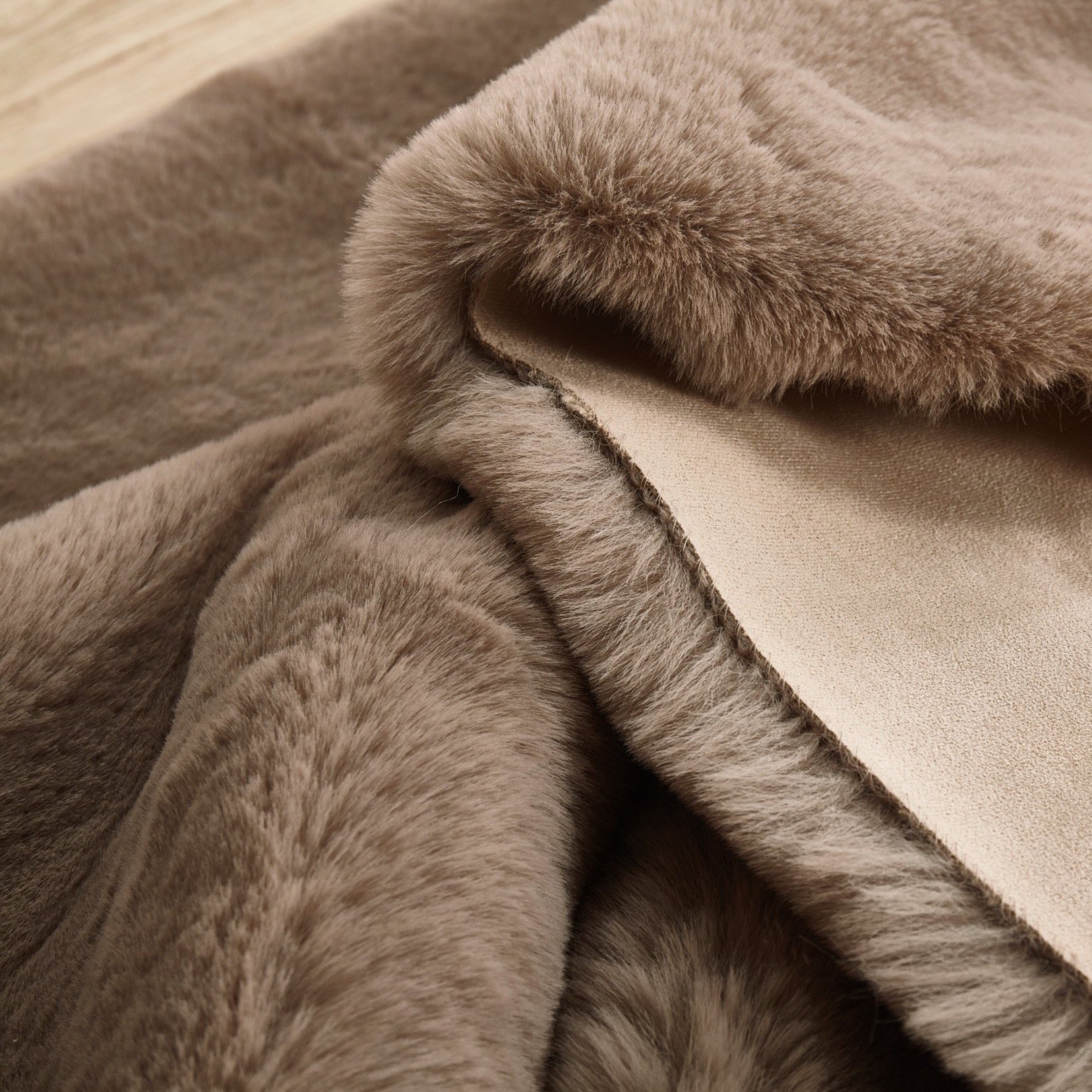 Soft Touch Faux Rabbit, Chinchilla Feel Solid Colors Area Rugs