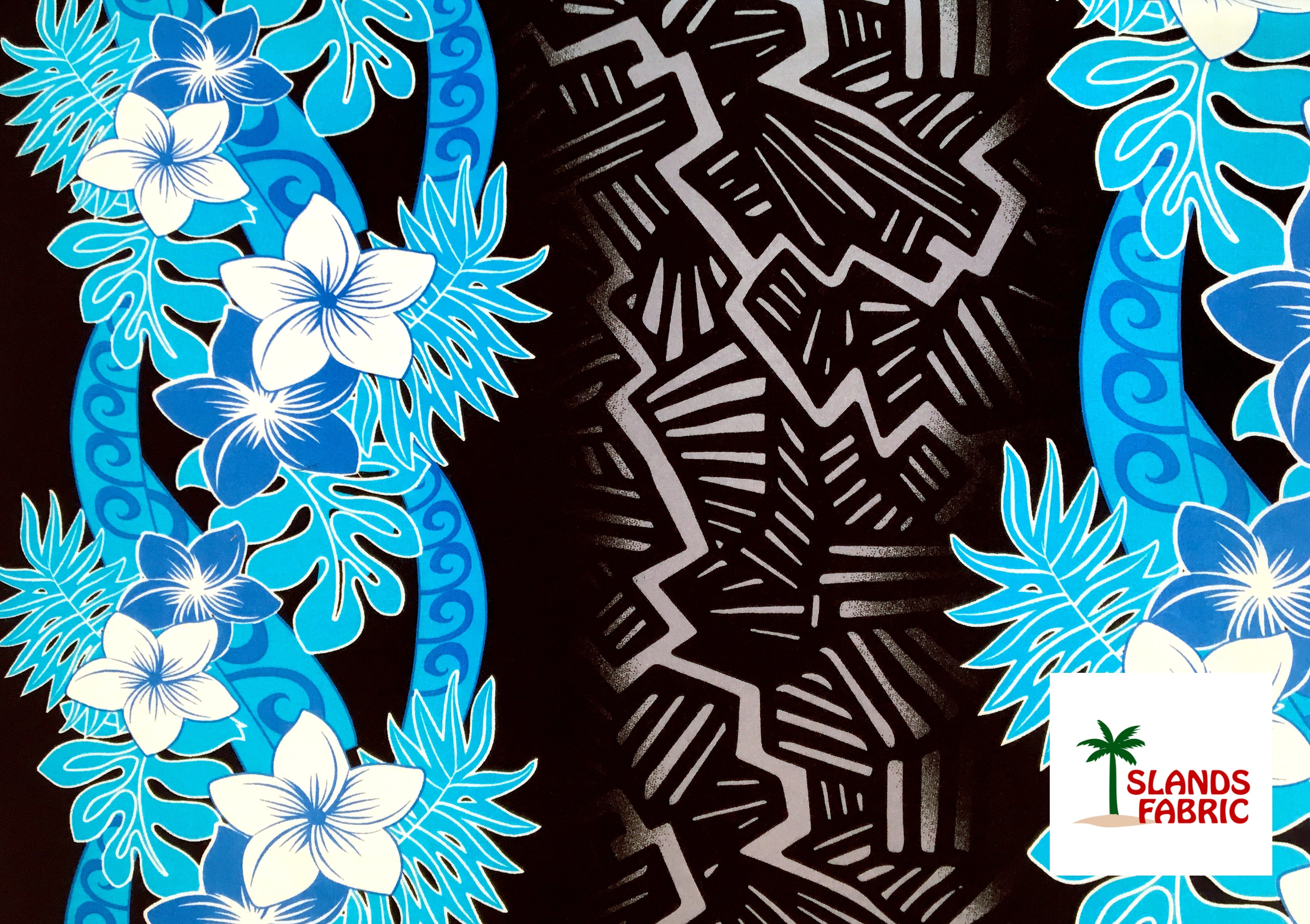 Triple Tropical Border Rayon Fabric | Islands Fabric
