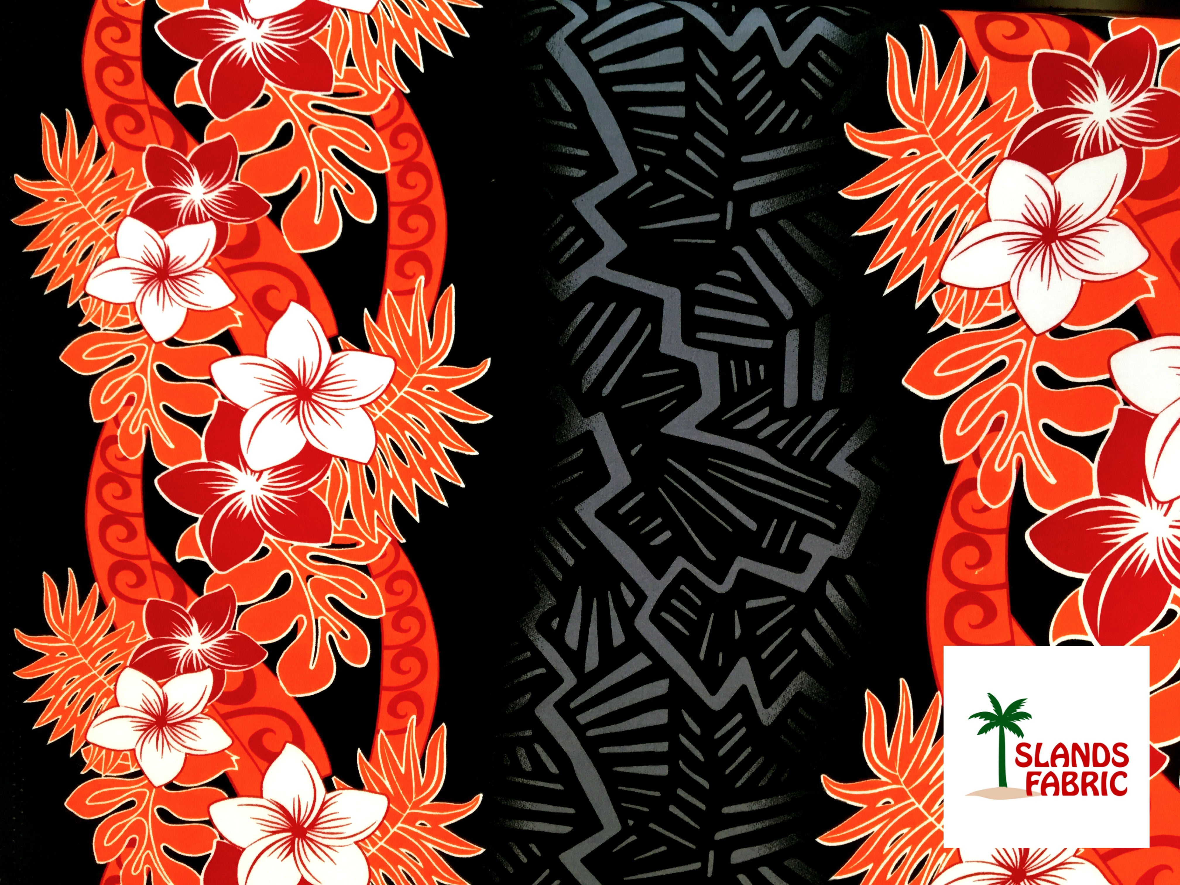 Triple Tropical Border Rayon Fabric | Islands Fabric