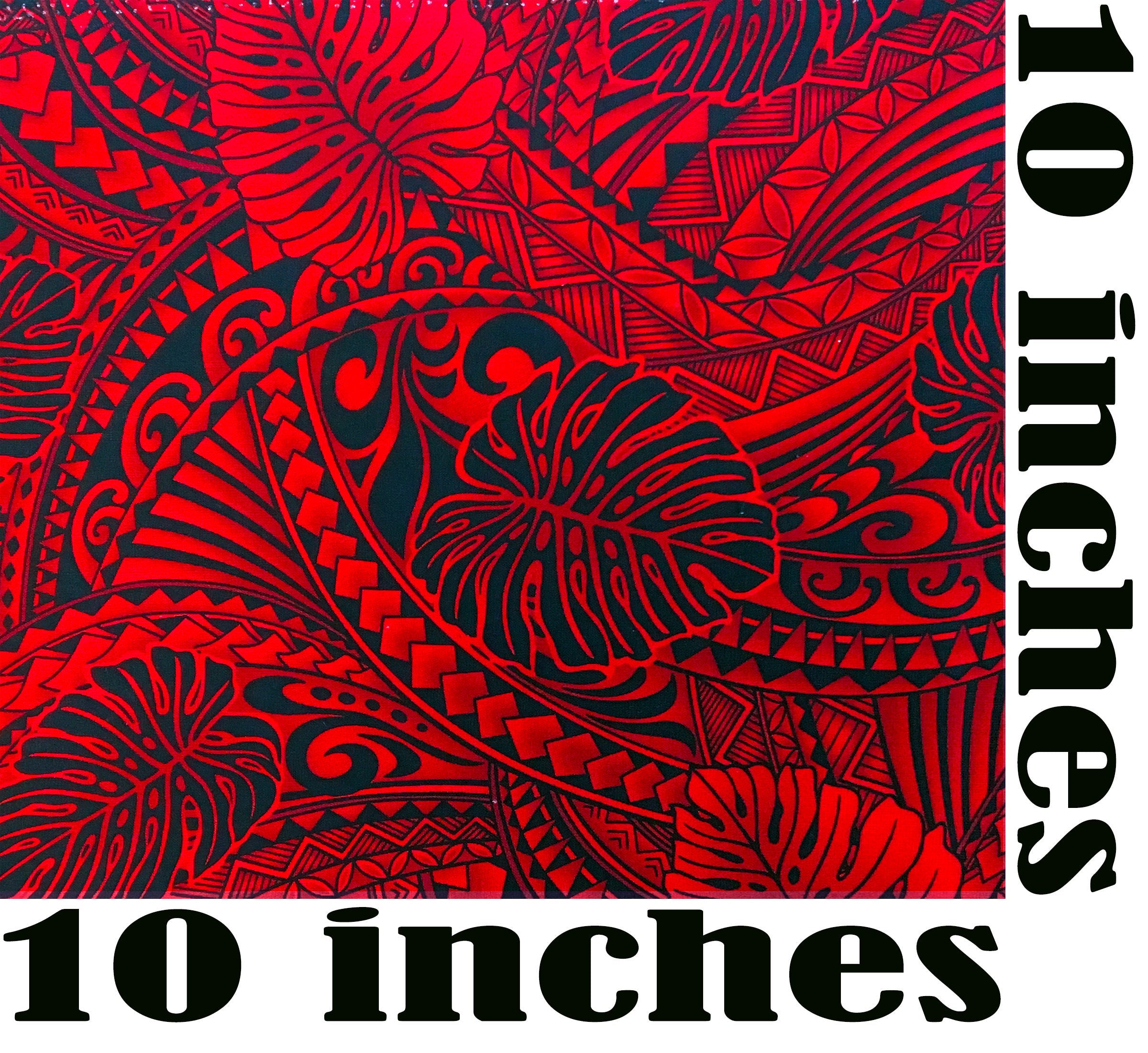 Traditional Tattoo Monstera Leaves Rayon Fabric | Islands Fabric