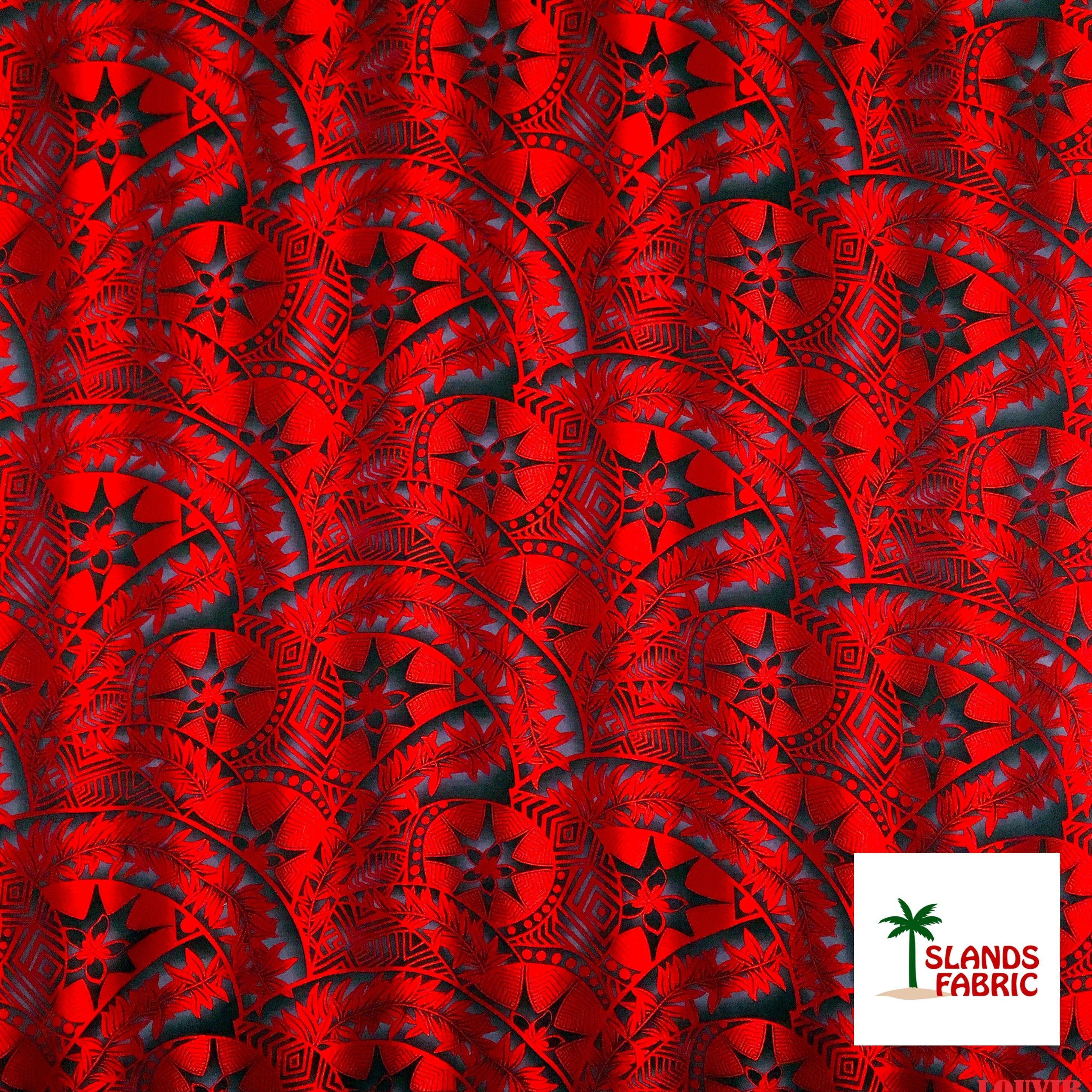 Plumeria Star Design Rayon Fabric | Islands Fabric