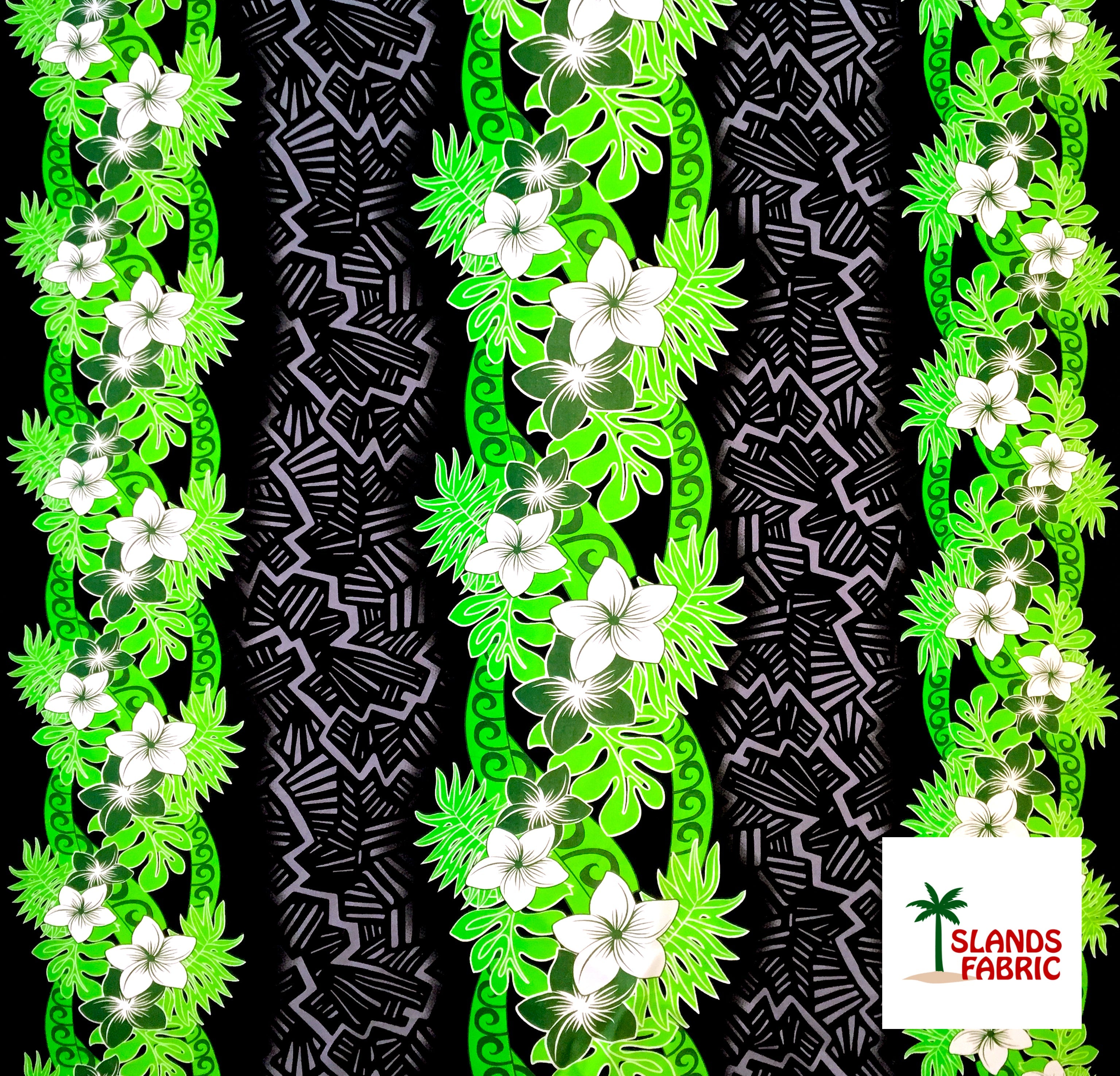 Triple Tropical Border Rayon Fabric | Islands Fabric