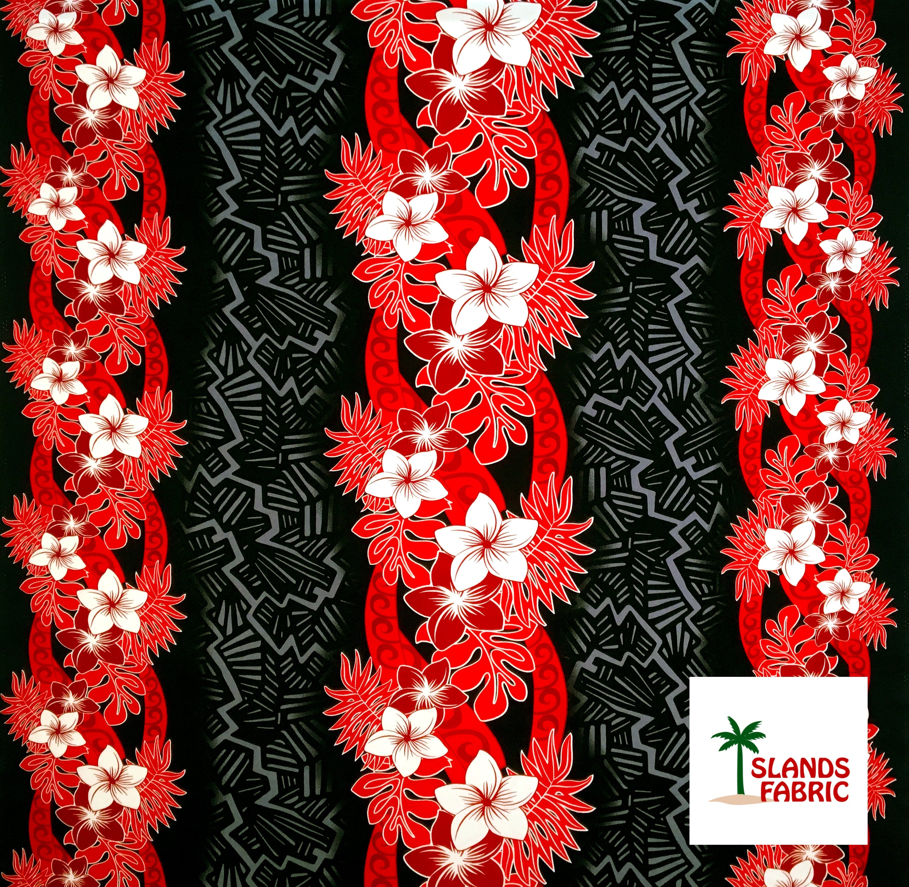Triple Tropical Border Rayon Fabric | Islands Fabric