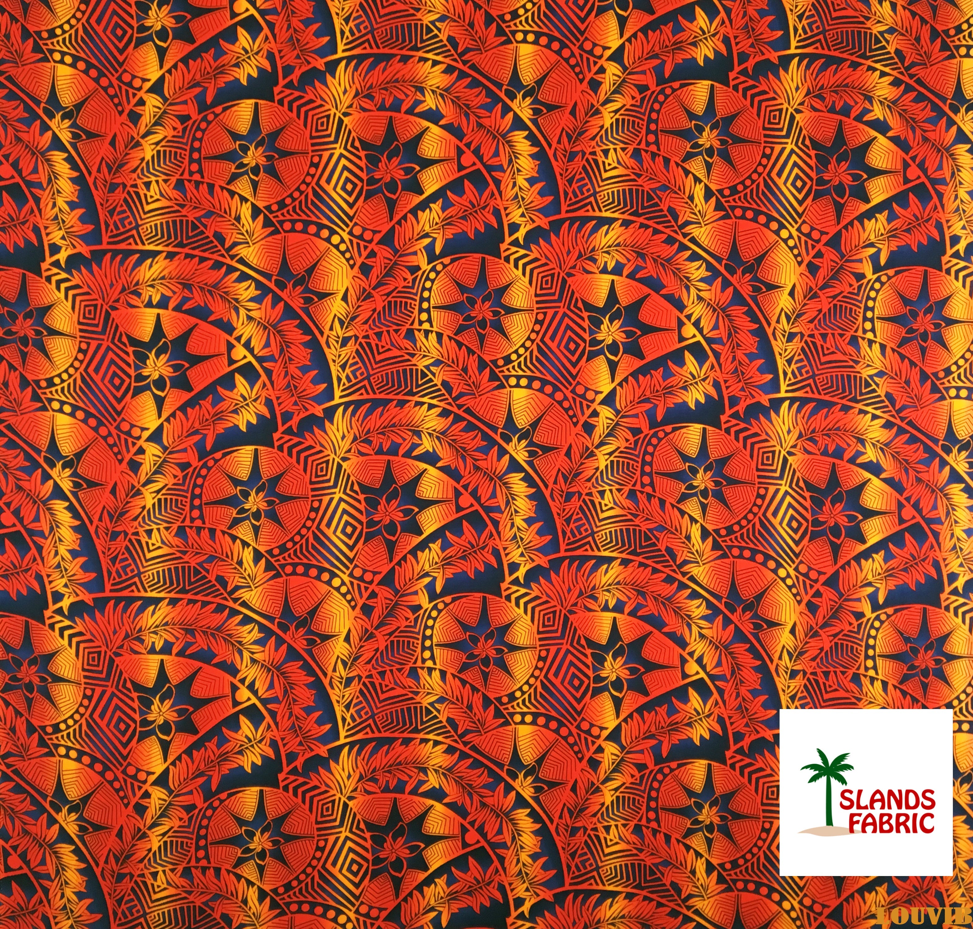 Plumeria Star Design Rayon Fabric | Islands Fabric