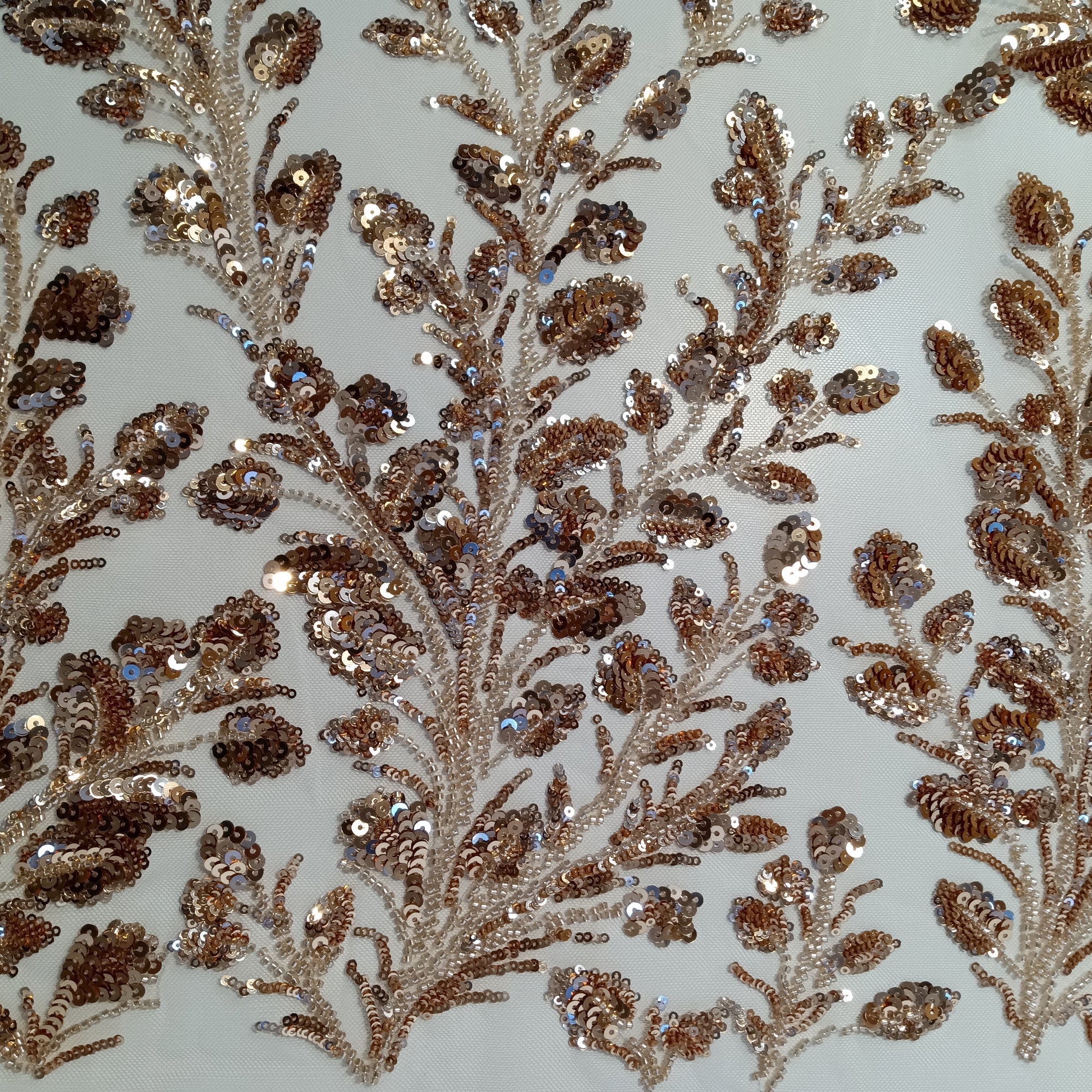 Beaded & Sequined Lace Fabric Embroidered on 100% Polyester Net Mesh | Lace USA - GD-73