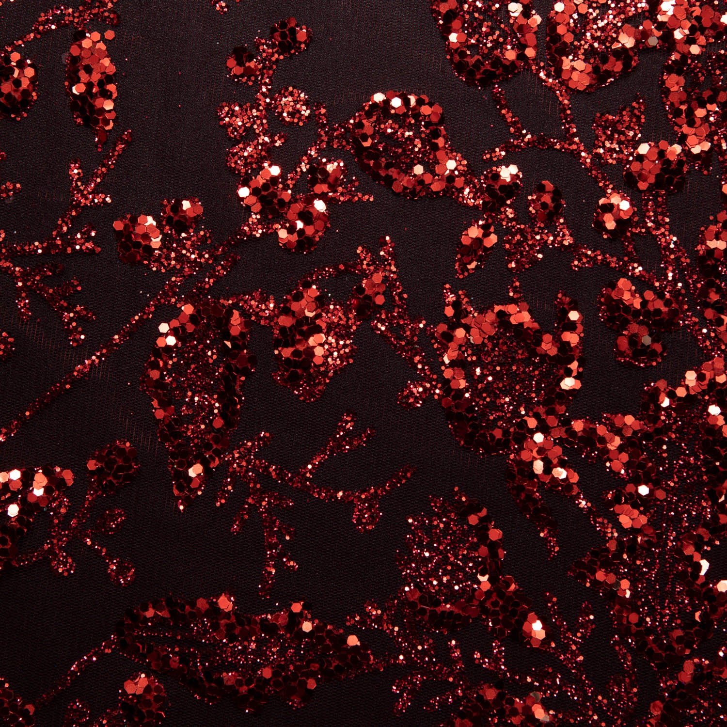 Tulle Lace Fabric with Glitter and Floral Pattern 58" Wide | Exquisite Fabric