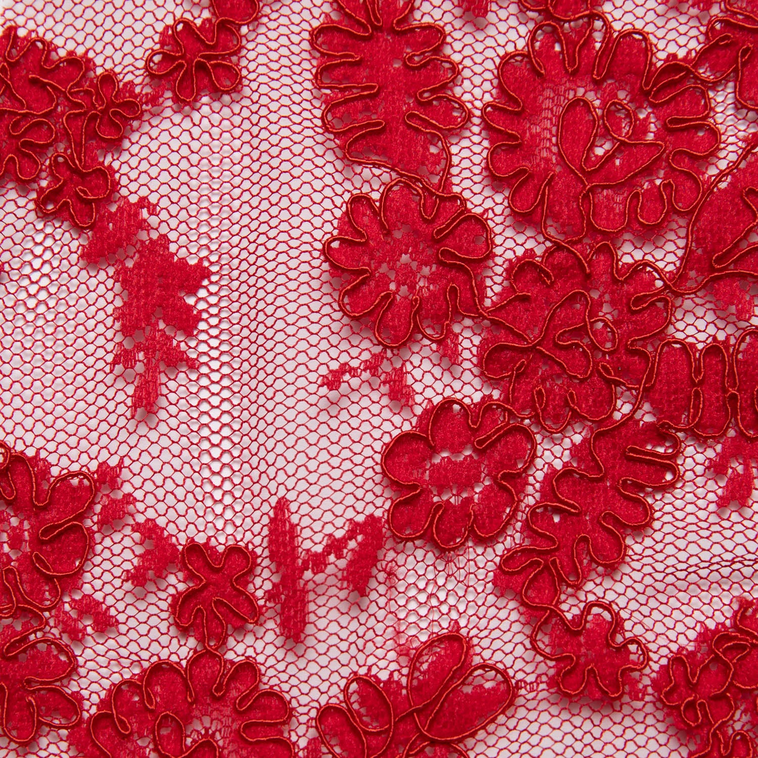 Re-Embroidered Lace Fabric with Cord and Extravagant Floral Design | Exquisite Fabric