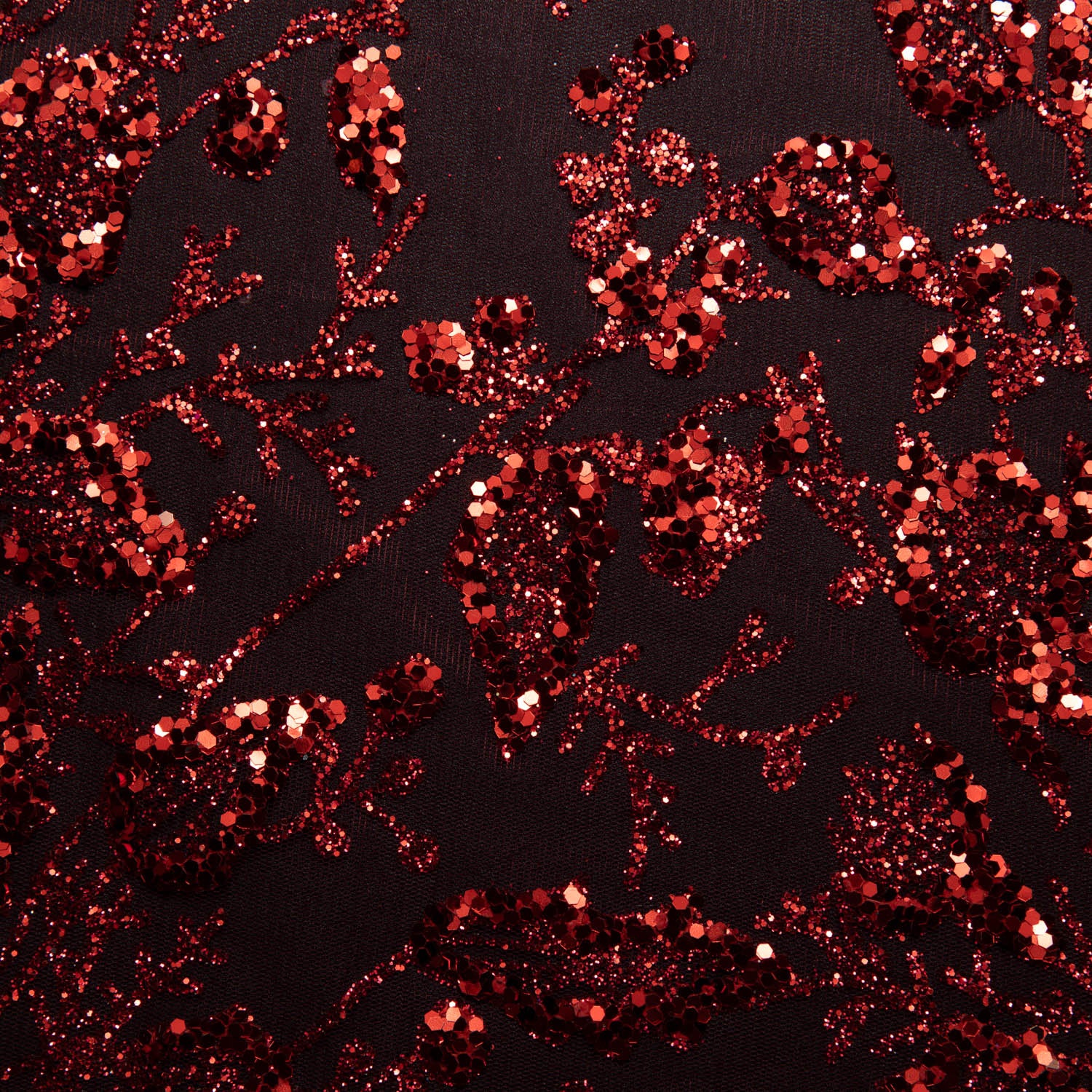 Tulle Lace Fabric with Glitter and Floral Pattern 58" Wide | Exquisite Fabric