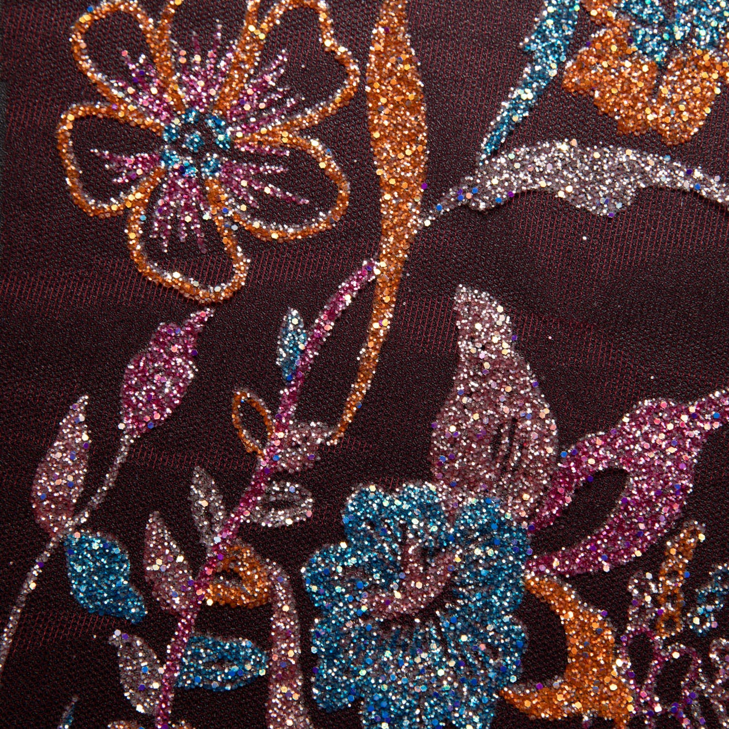 Tulle Lace Fabric with Multicolor Glitter and Floral Pattern 58" Wide | Exquisite Fabric