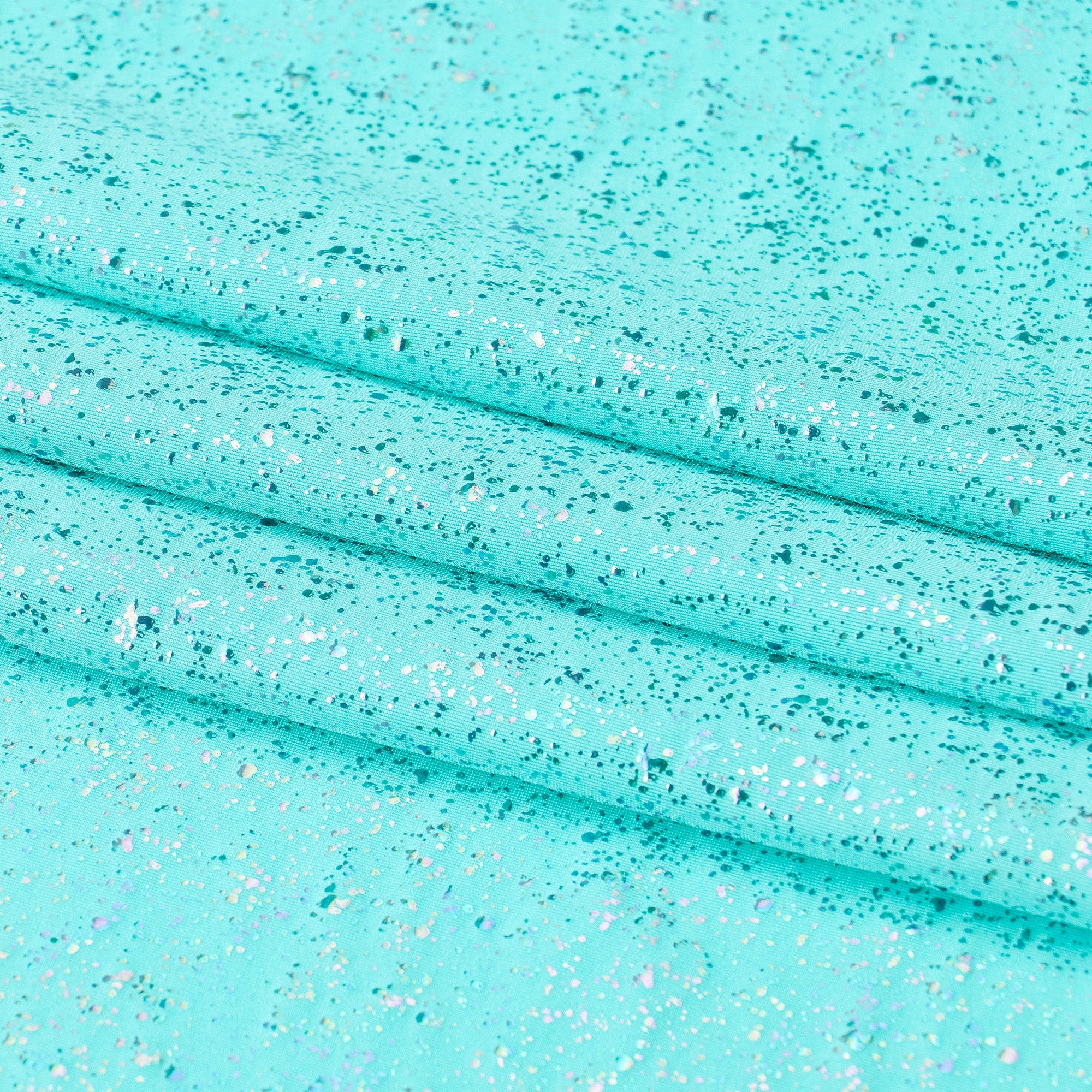 Robins Egg Speckle Spandex Fabric | Blue Moon Fabrics