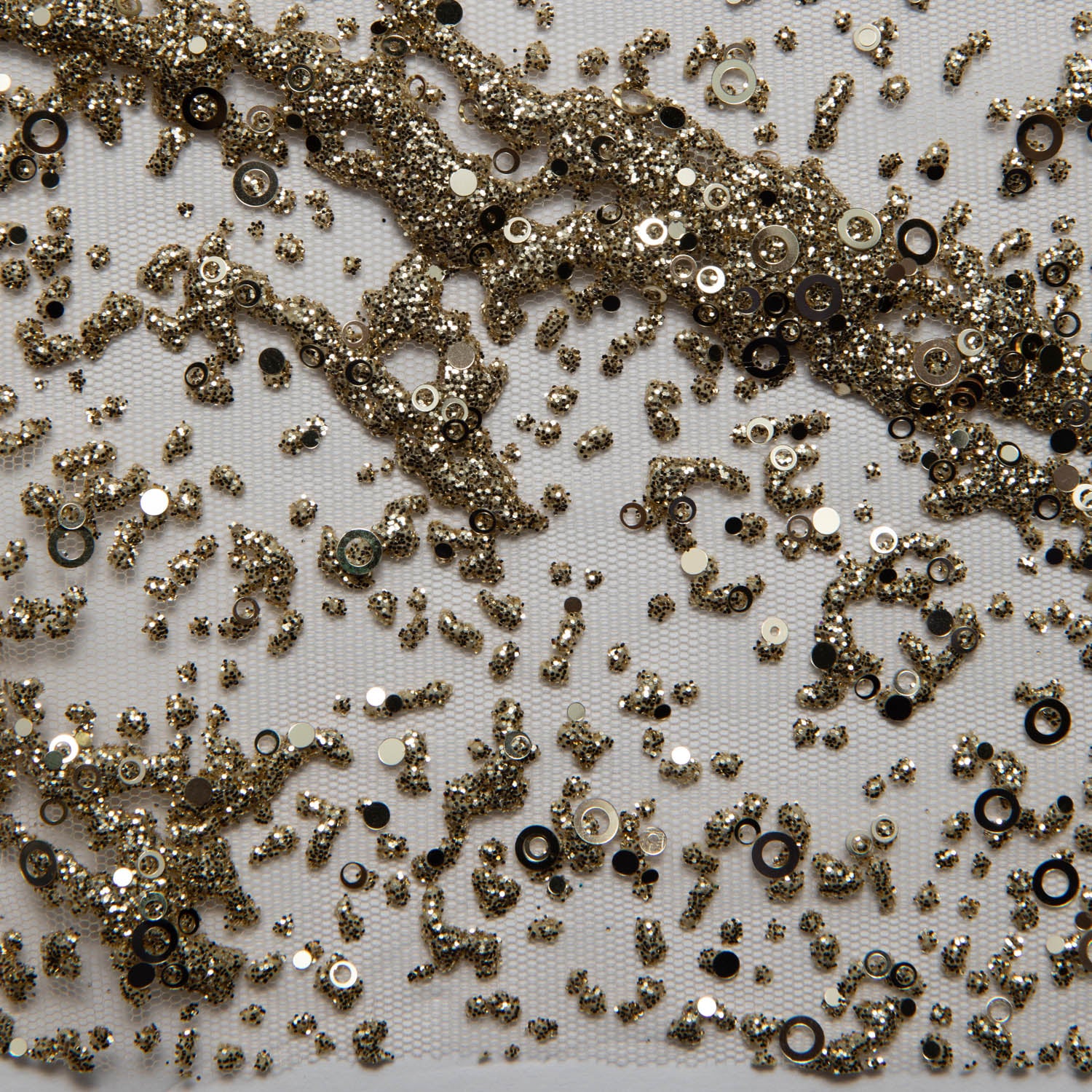 ROSE GOLD  P/SOFT LACE FABRIC GLITTER 56/58" WIDE | Exquisite Fabric